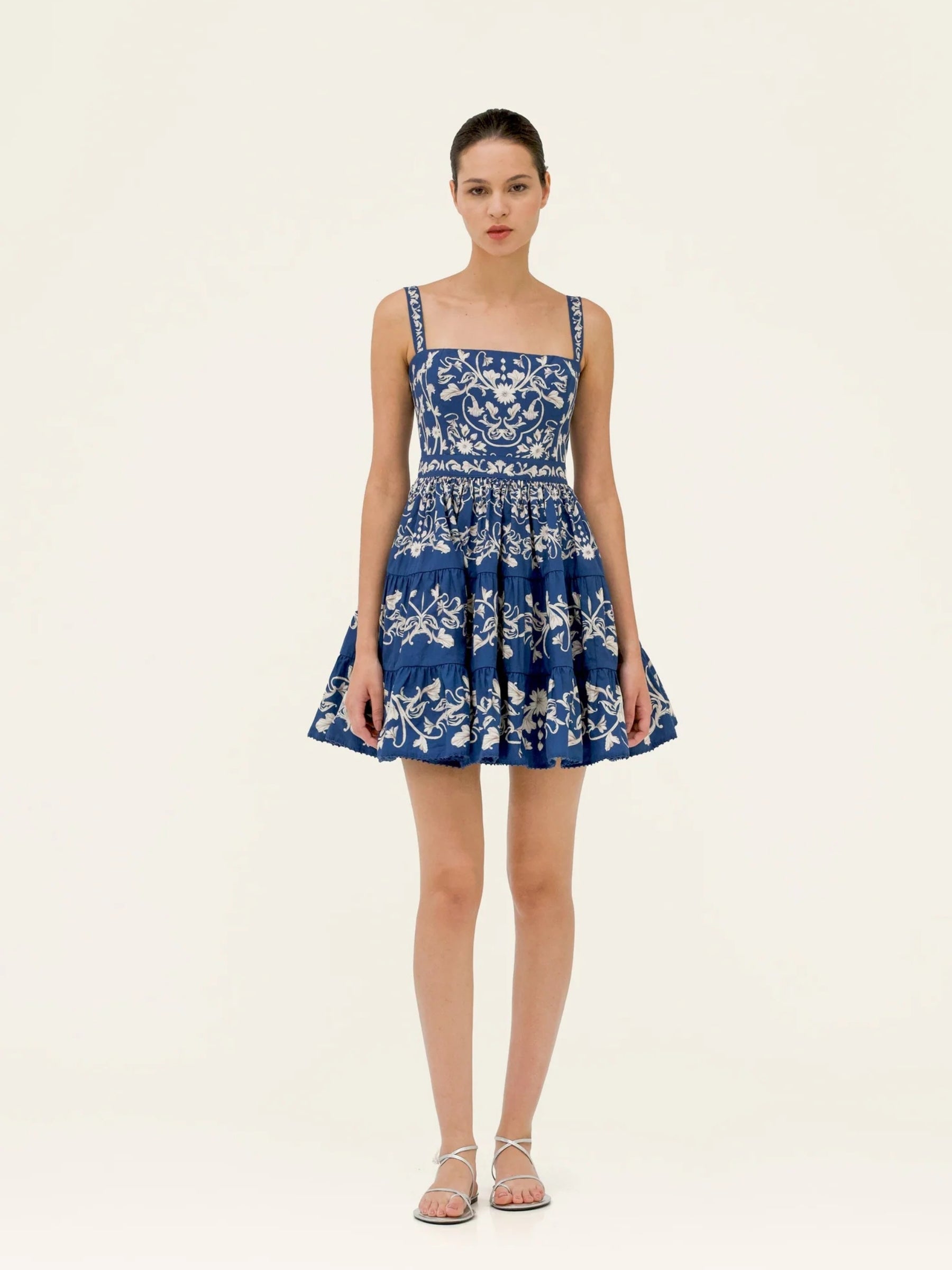 agua-by-agua-bendita-Lima-Ribbons-Mini-Dress - Blue