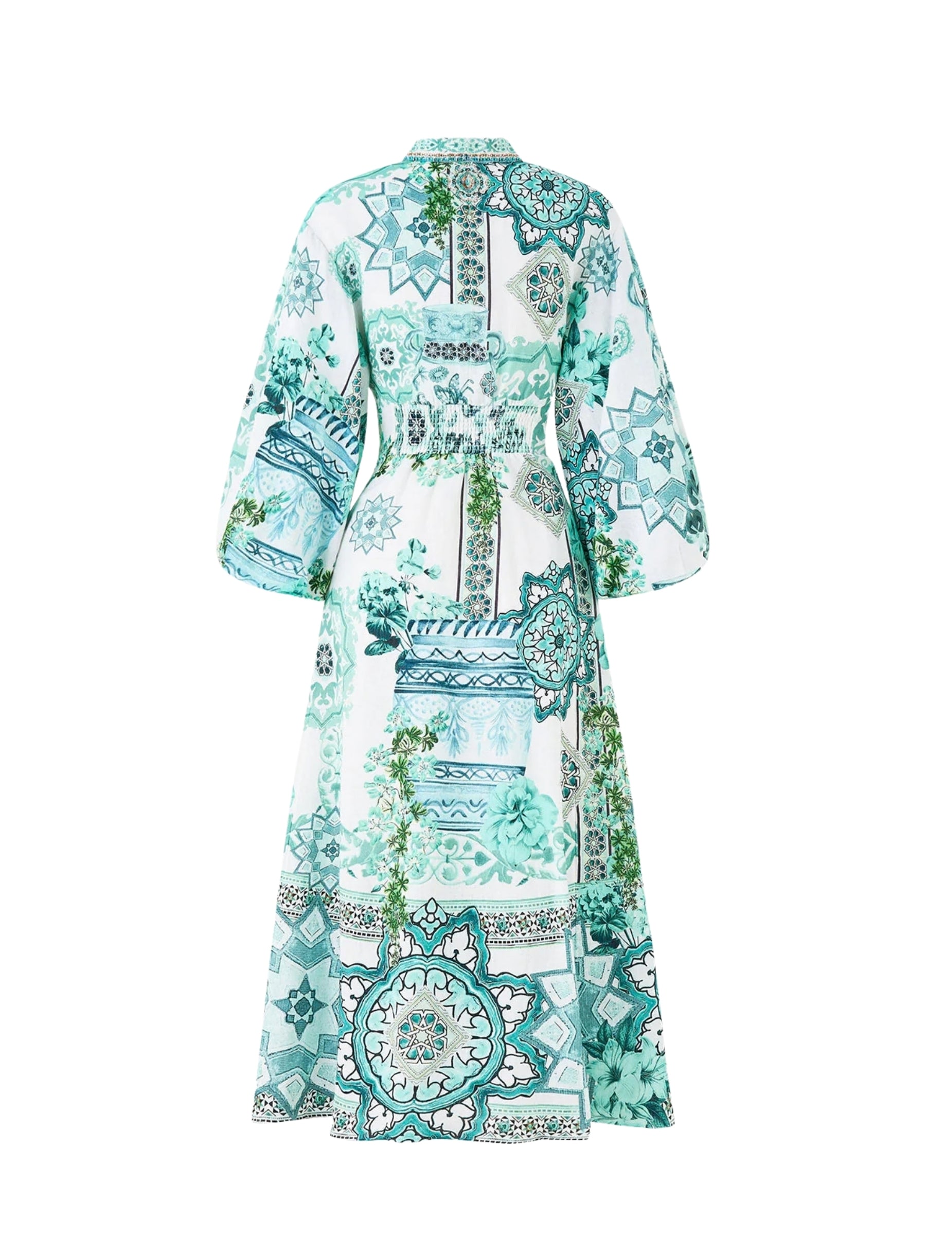 Waist Tie Shirt Dress w/ Bubble Sleeve - Balearic Bebé by Camilla — view 6