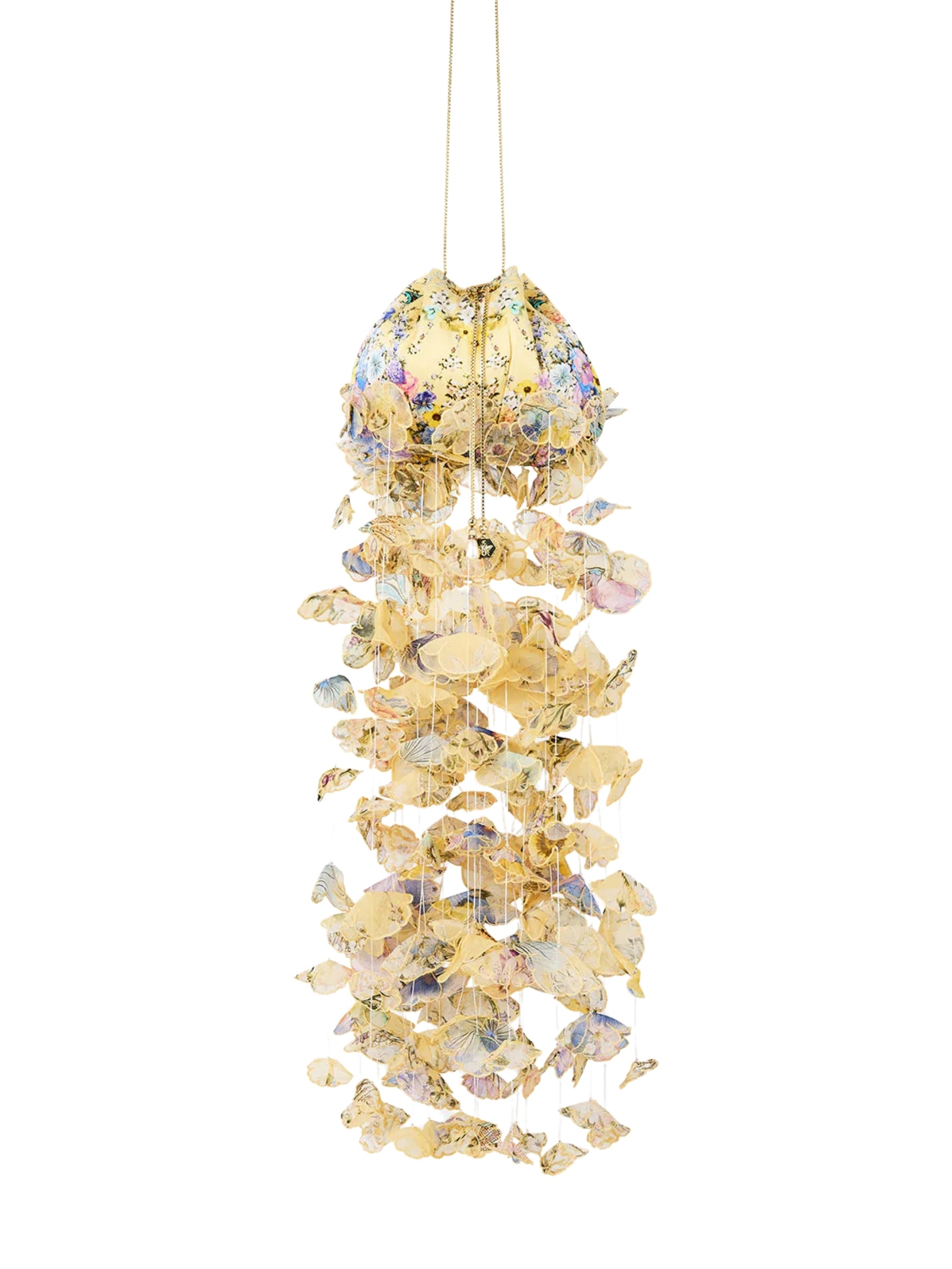 Drawstring Pouch Bag w/ Floral Fringe - Darling Buds