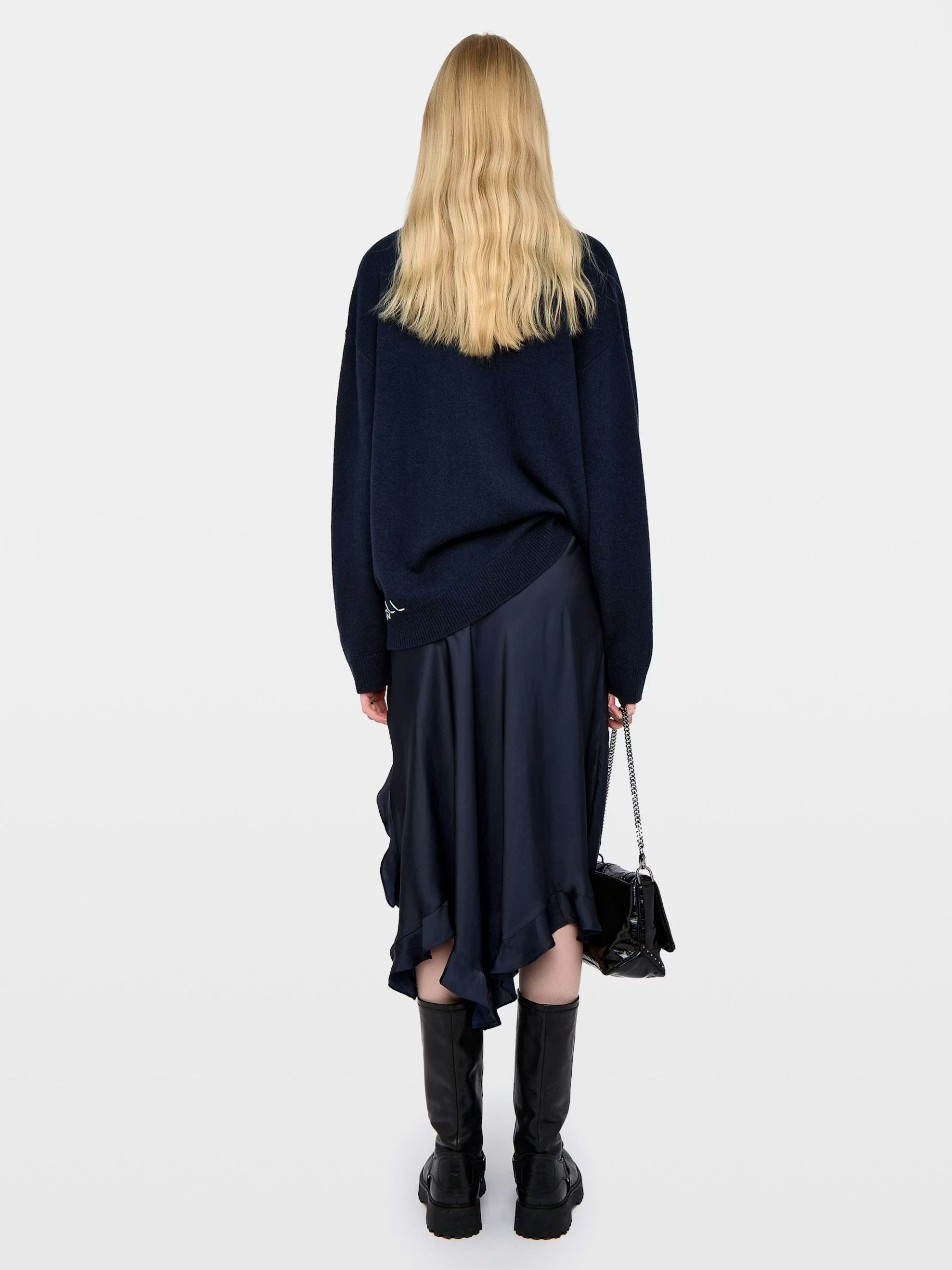 Jeto Satin Skirt - Encre by Zadig & Voltaire — view 3