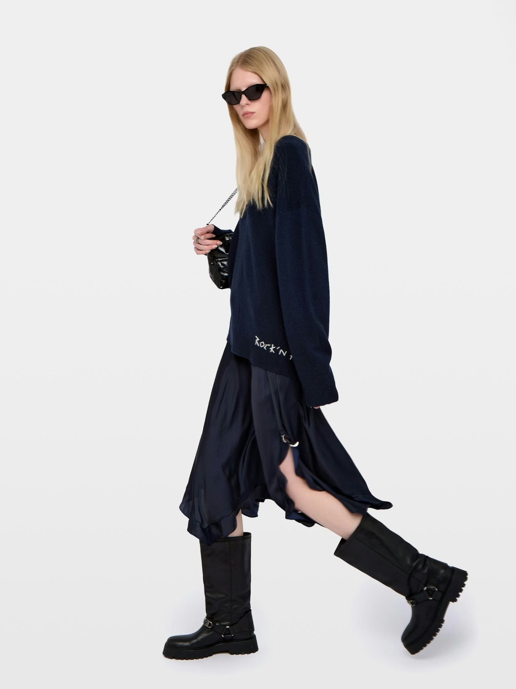 Jeto Satin Skirt - Encre