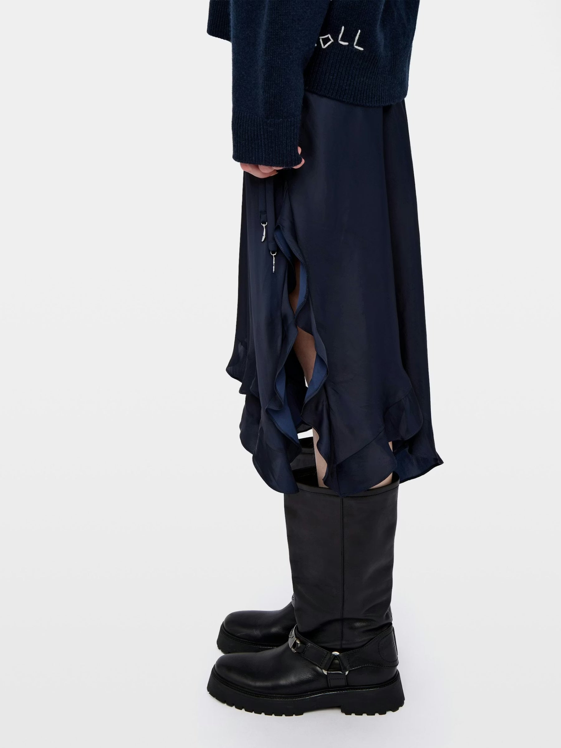 Jeto Satin Skirt - Encre by Zadig & Voltaire — view 4