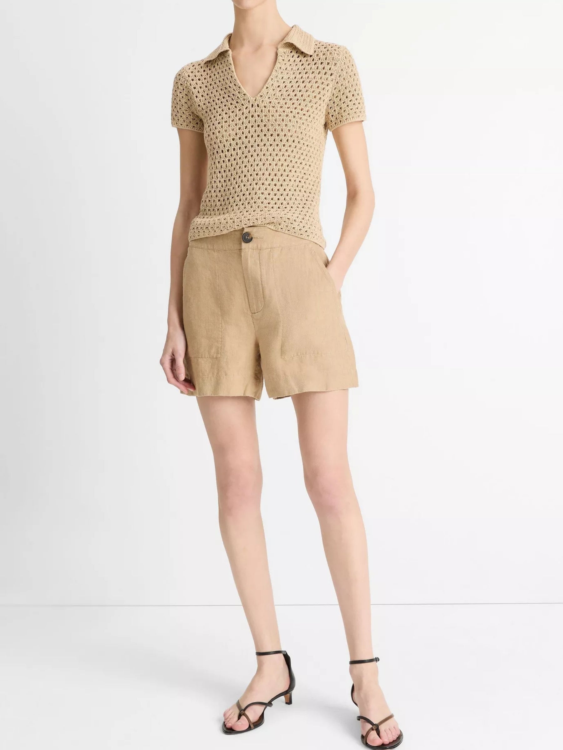 Mid Rise Hemp Short - Brulee
