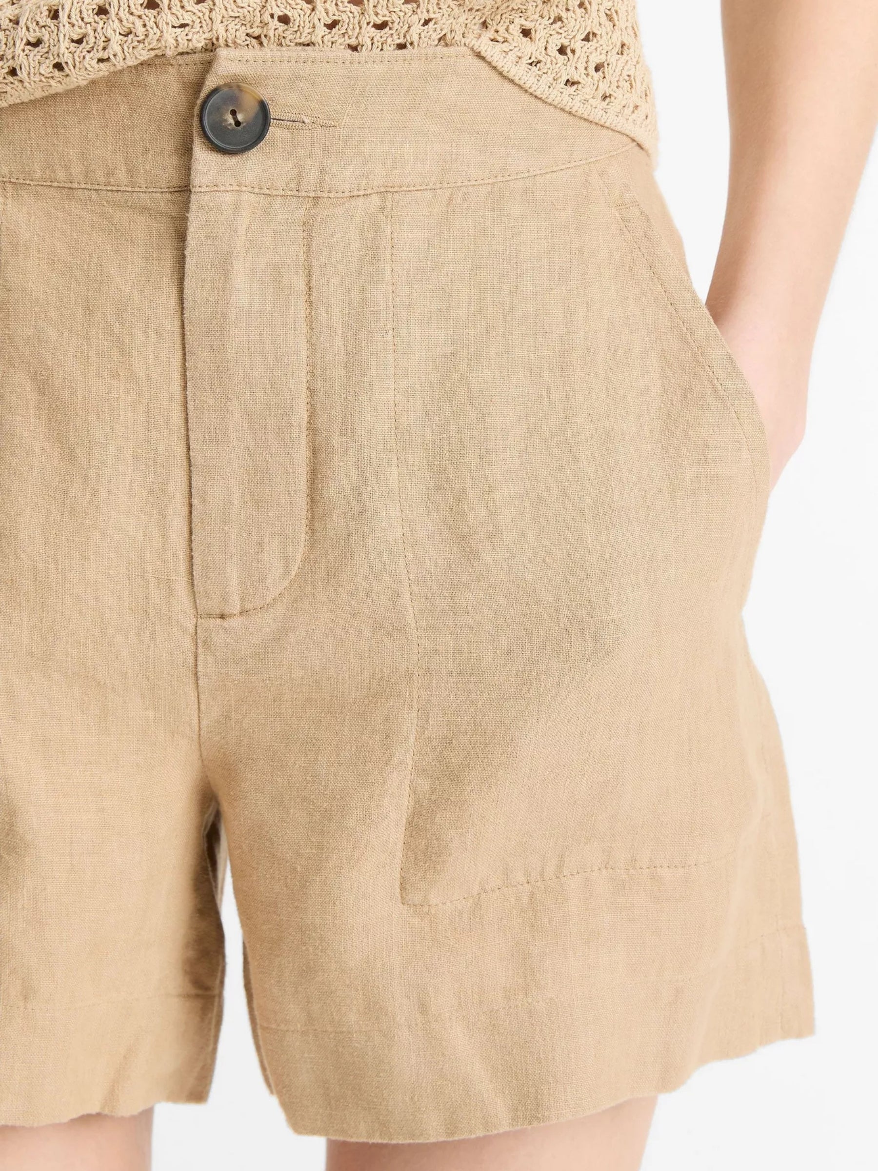 Mid Rise Hemp Short - Brulee