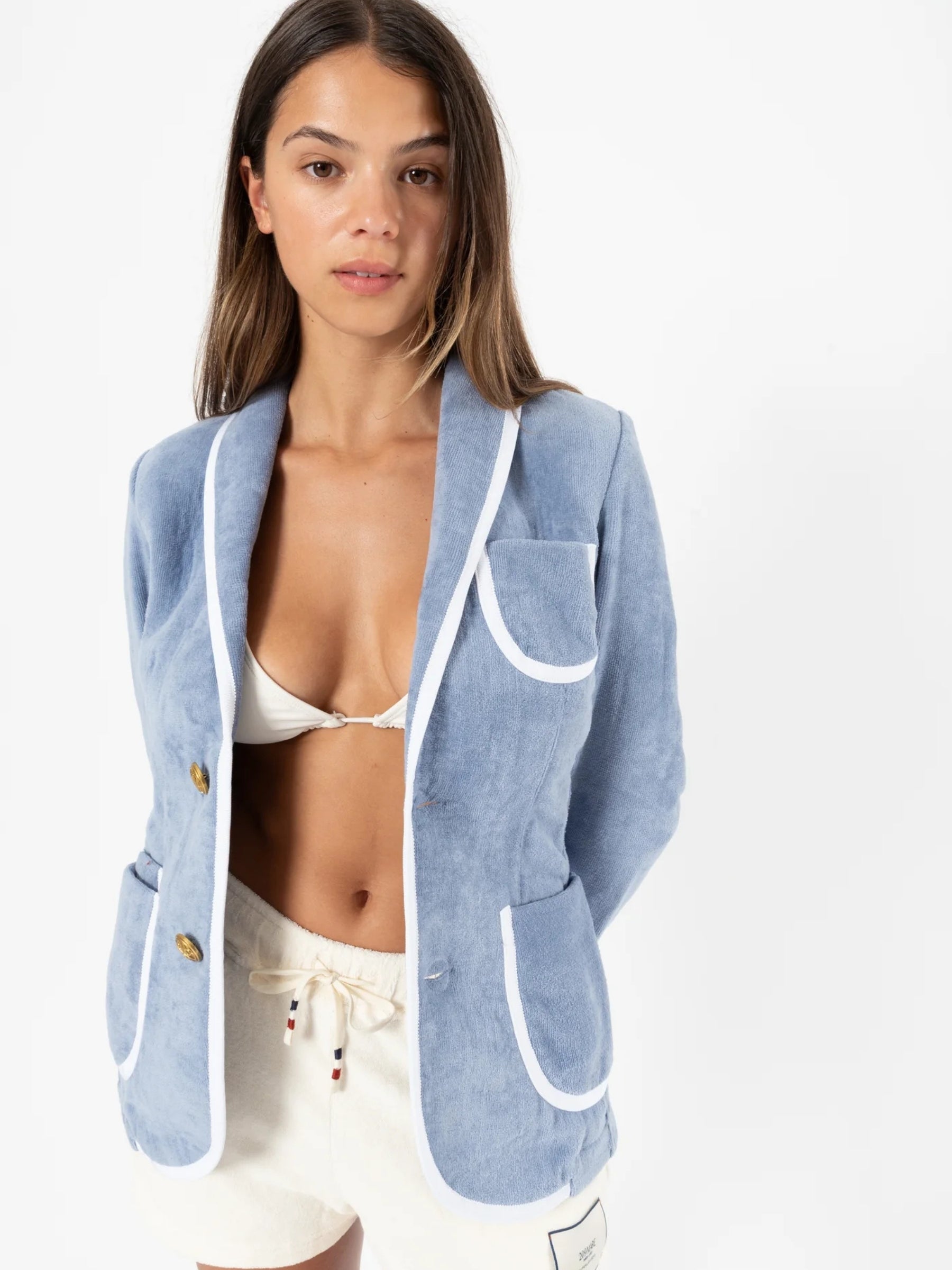 The Anjuna Jacket - Stone Wash/White