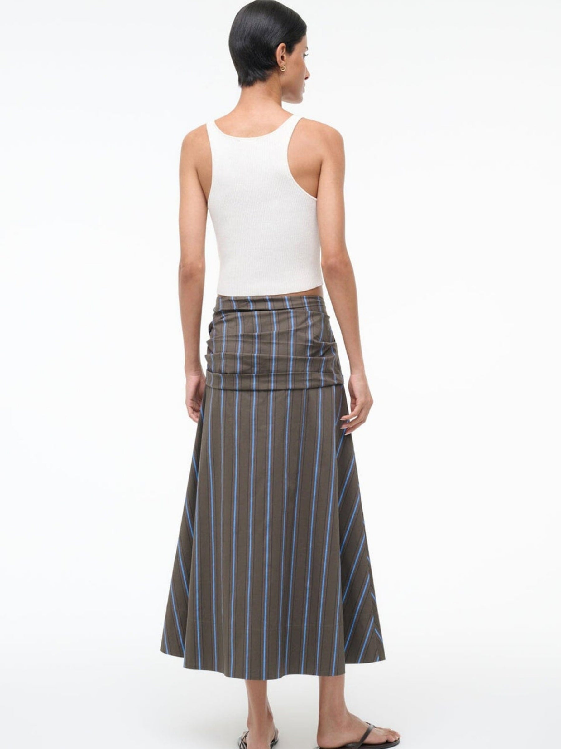 Sol Skirt - Huntington Stripe by Staud — view 3