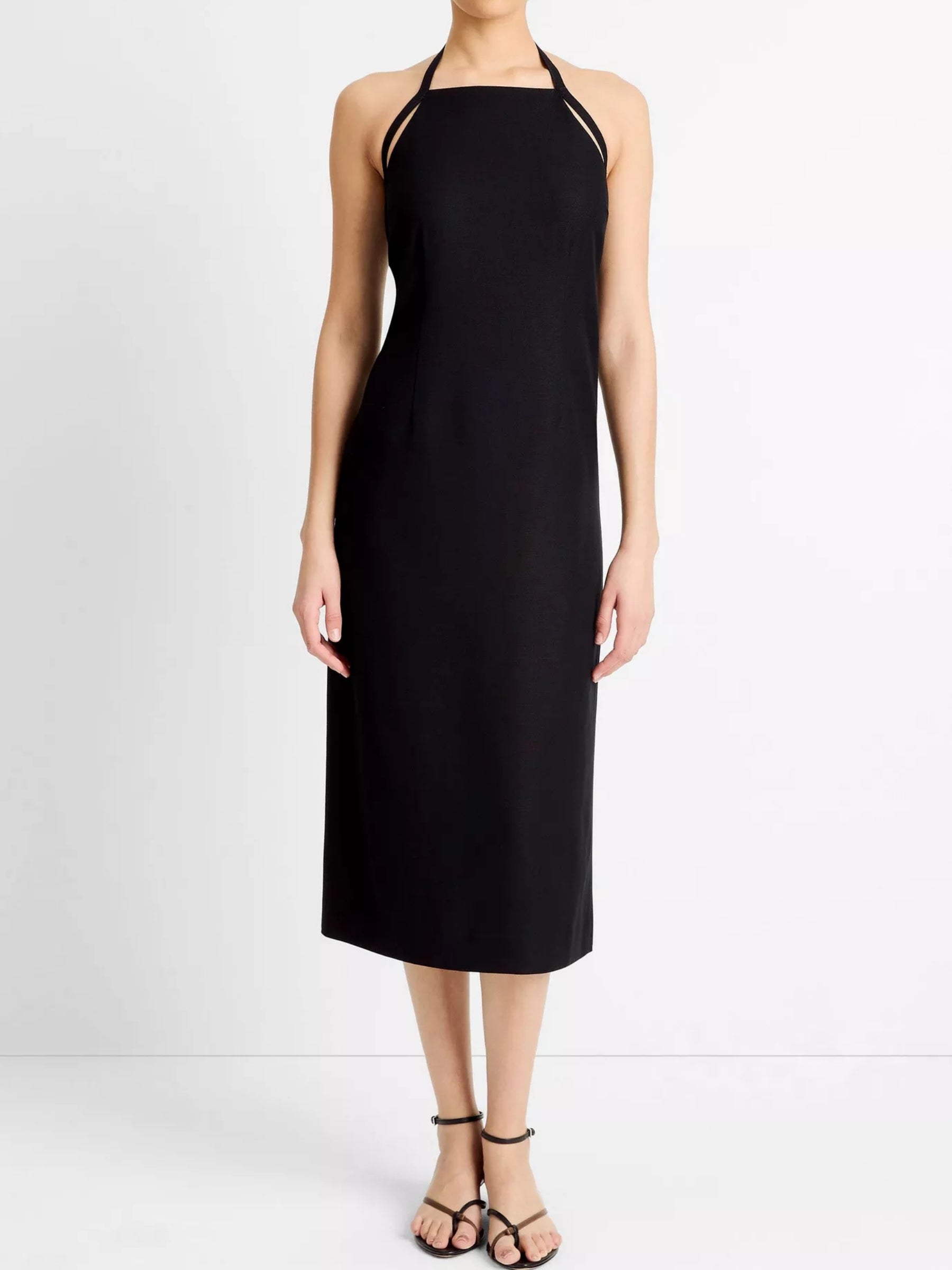 Apron Halter Dress - Black