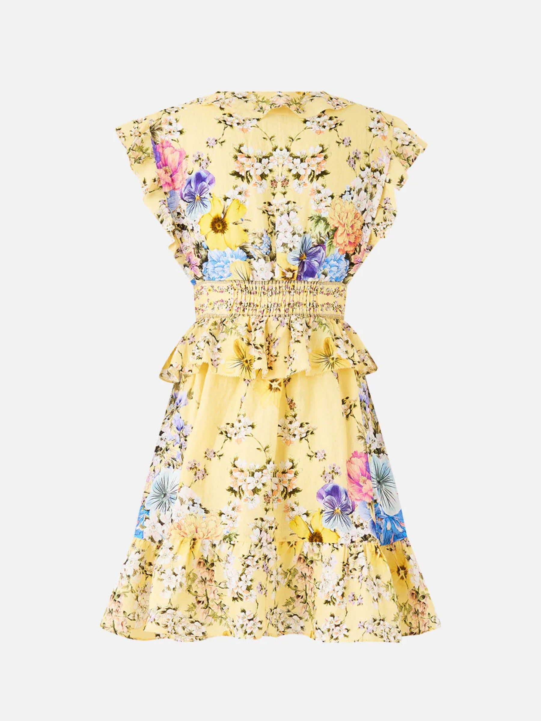 Waisted Short Dress w/ Ruffle Details - Darling Buds