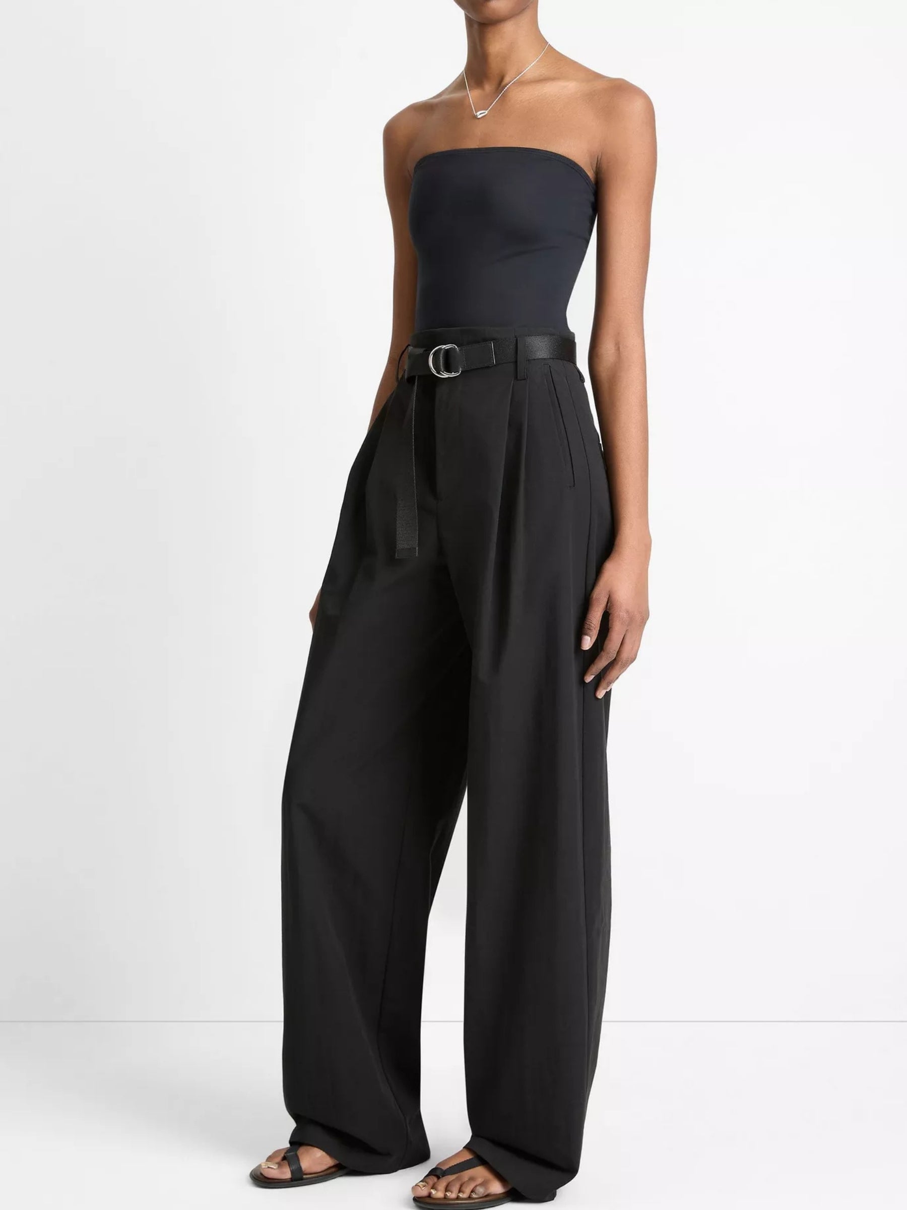High Rise Pleated Wide Leg - Black