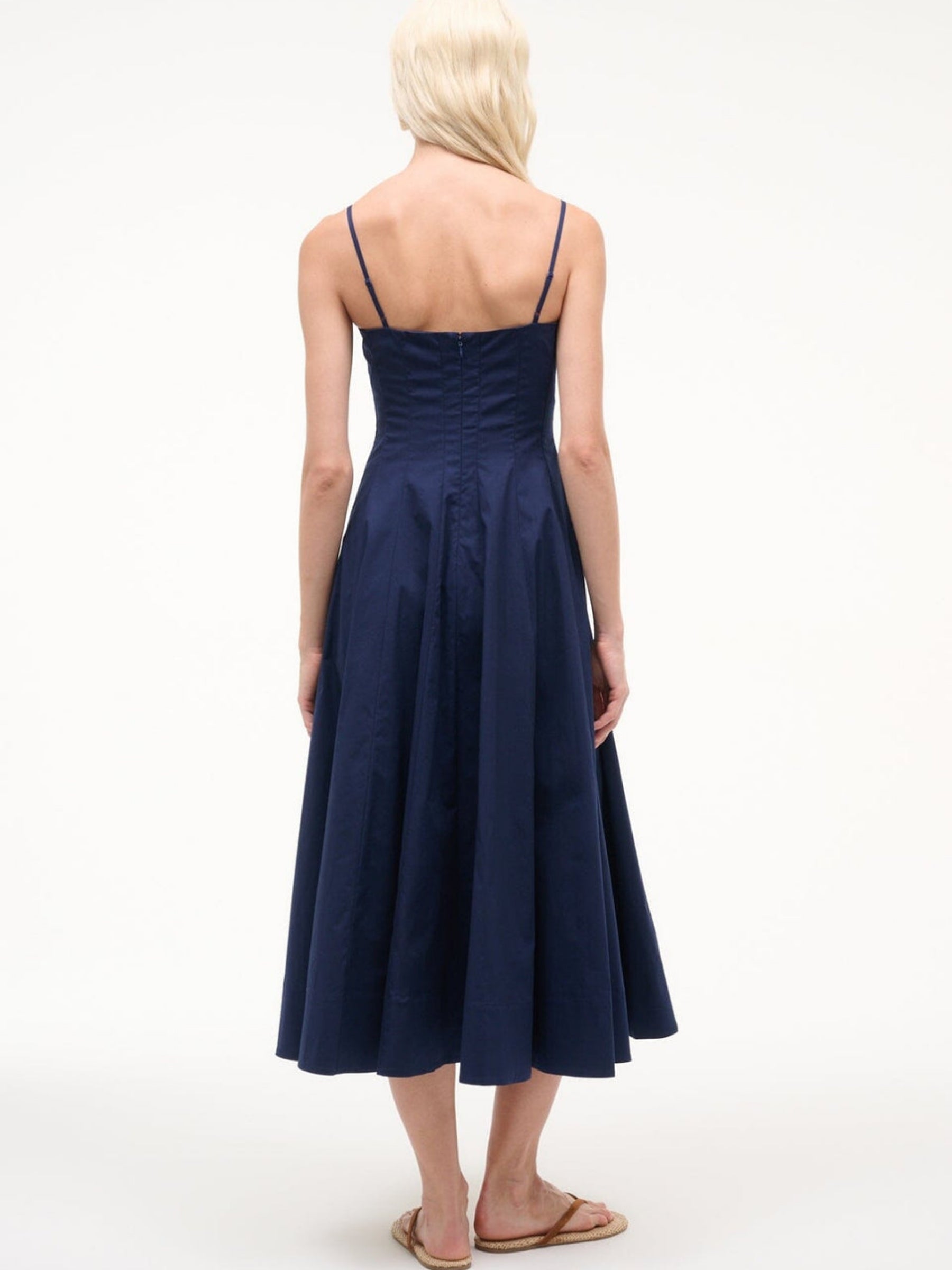 Wylie Dress - Navy by Staud — view 4