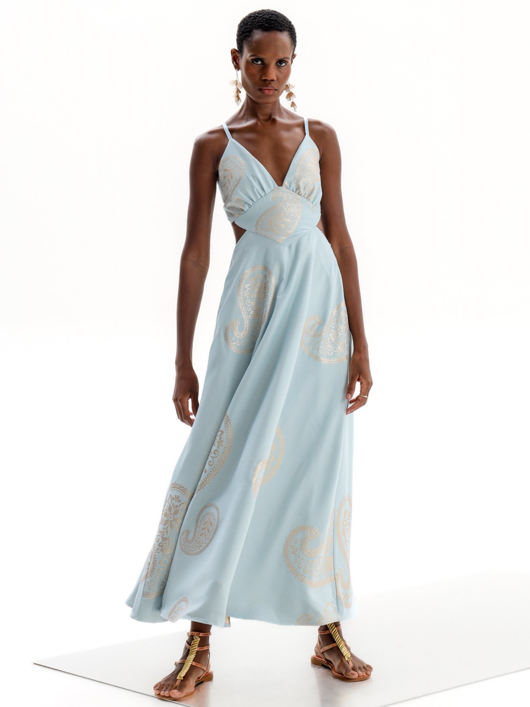 knee length dresses for ladies Delos Maxi Dress – Light Blue