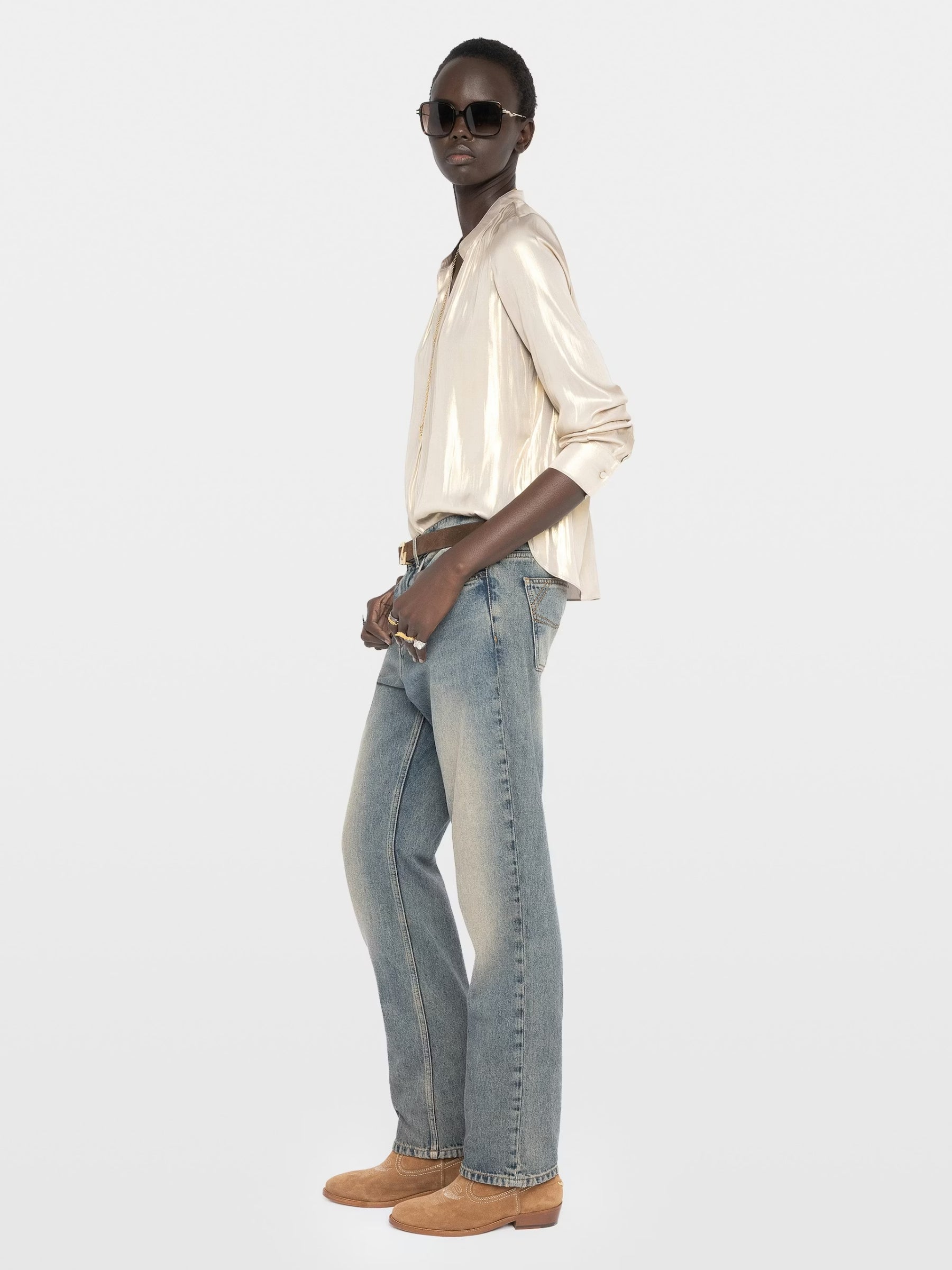 Tink Satin Blouse - Gold by Zadig & Voltaire — view 3