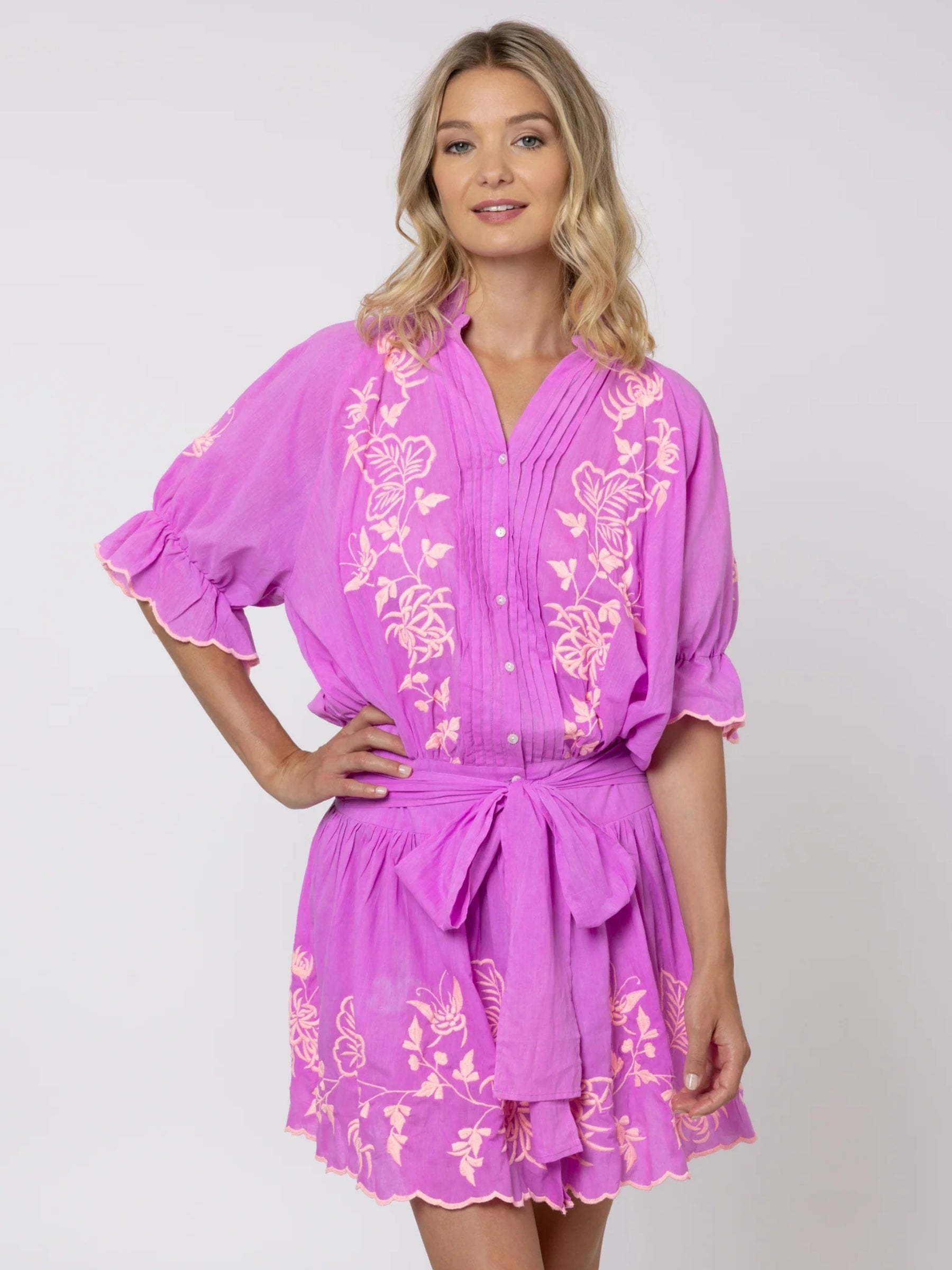 Blouson Dress - Violet/N Peach