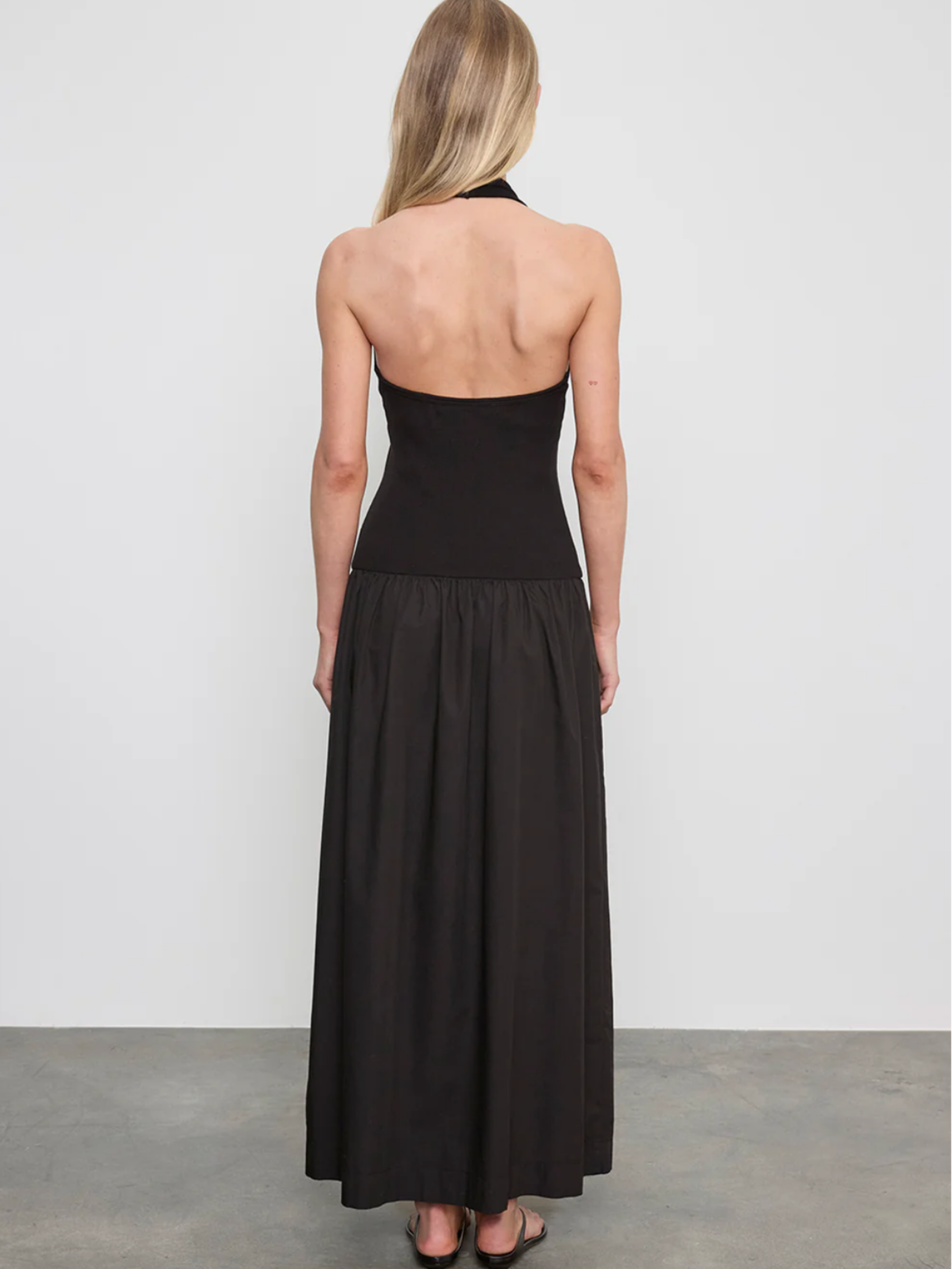 Cotton Halter Dress - Black