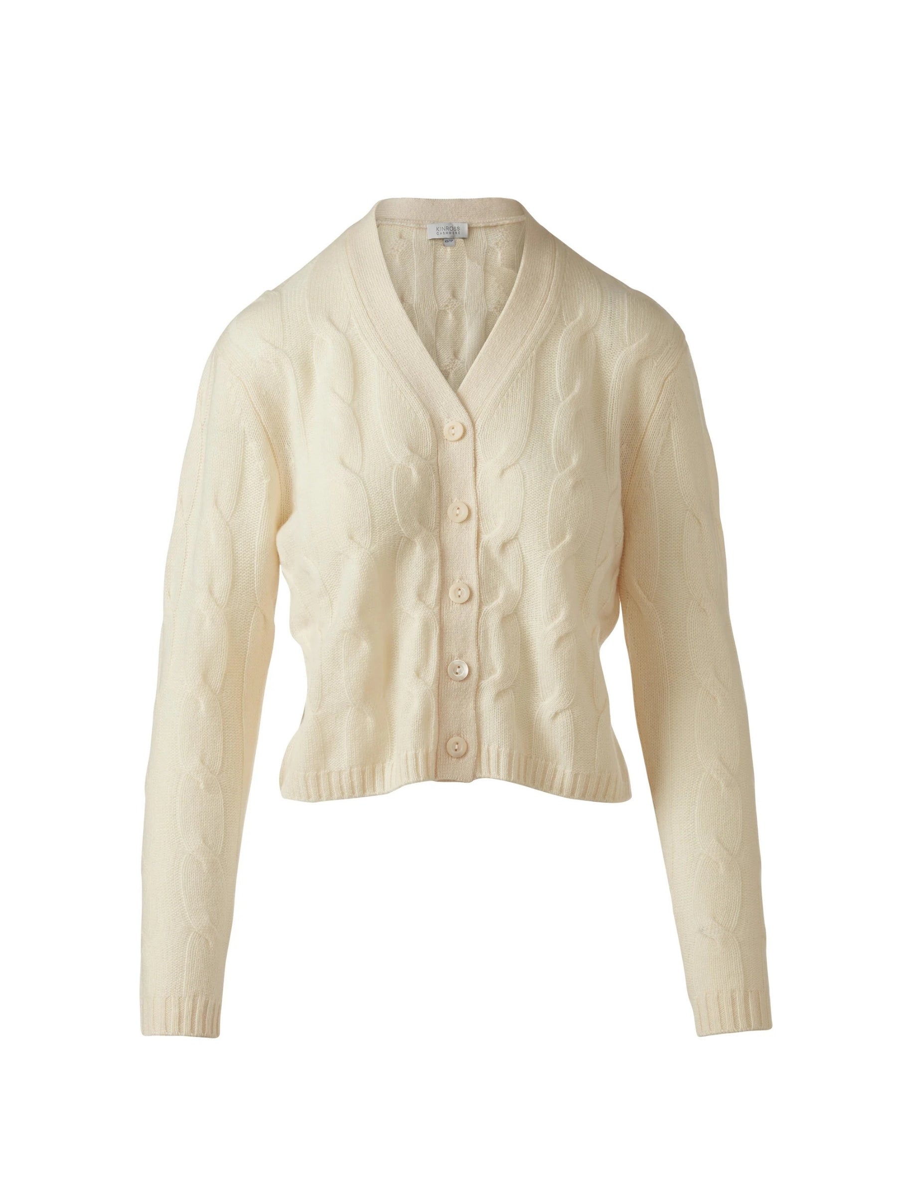 Cable Vee Cardigan - Vanilla