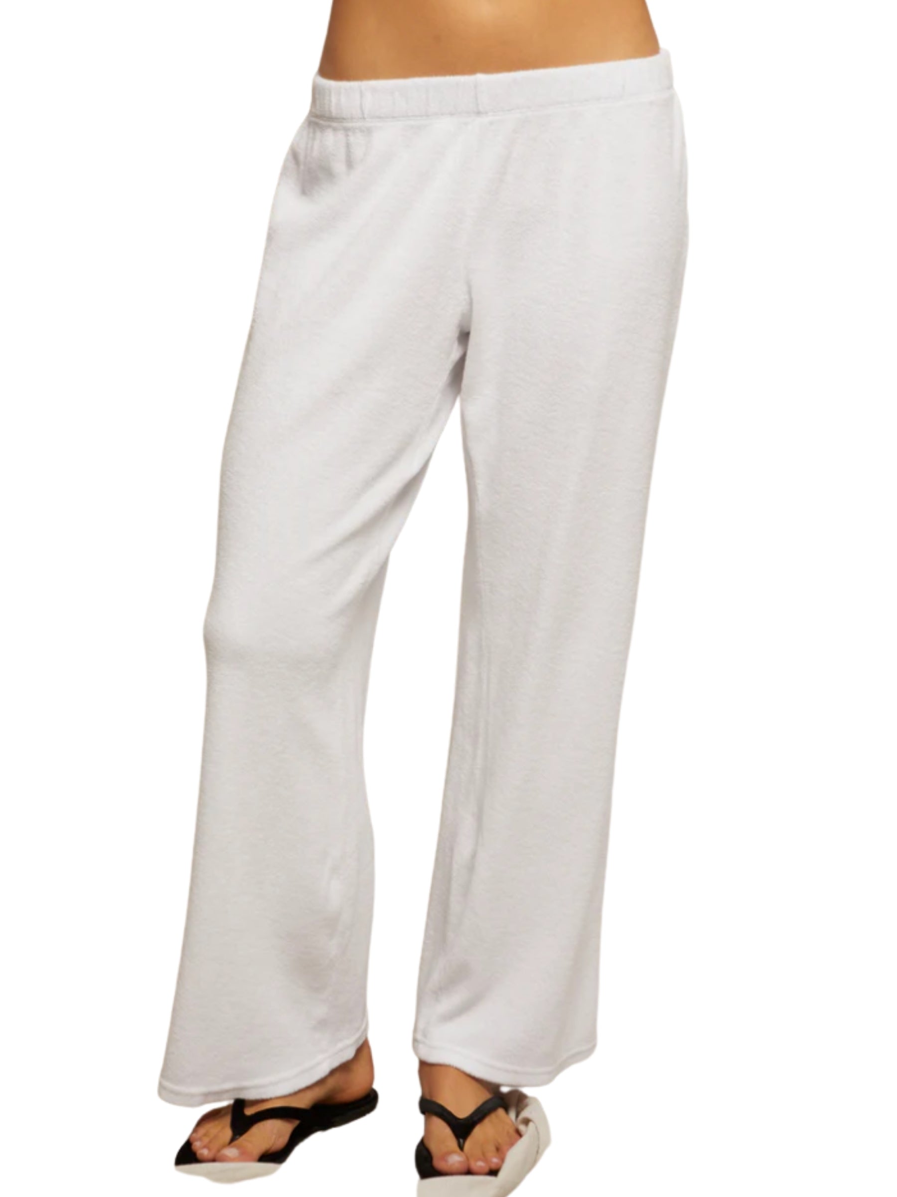 Katie Loop Terry Pull On Sweatpant - White