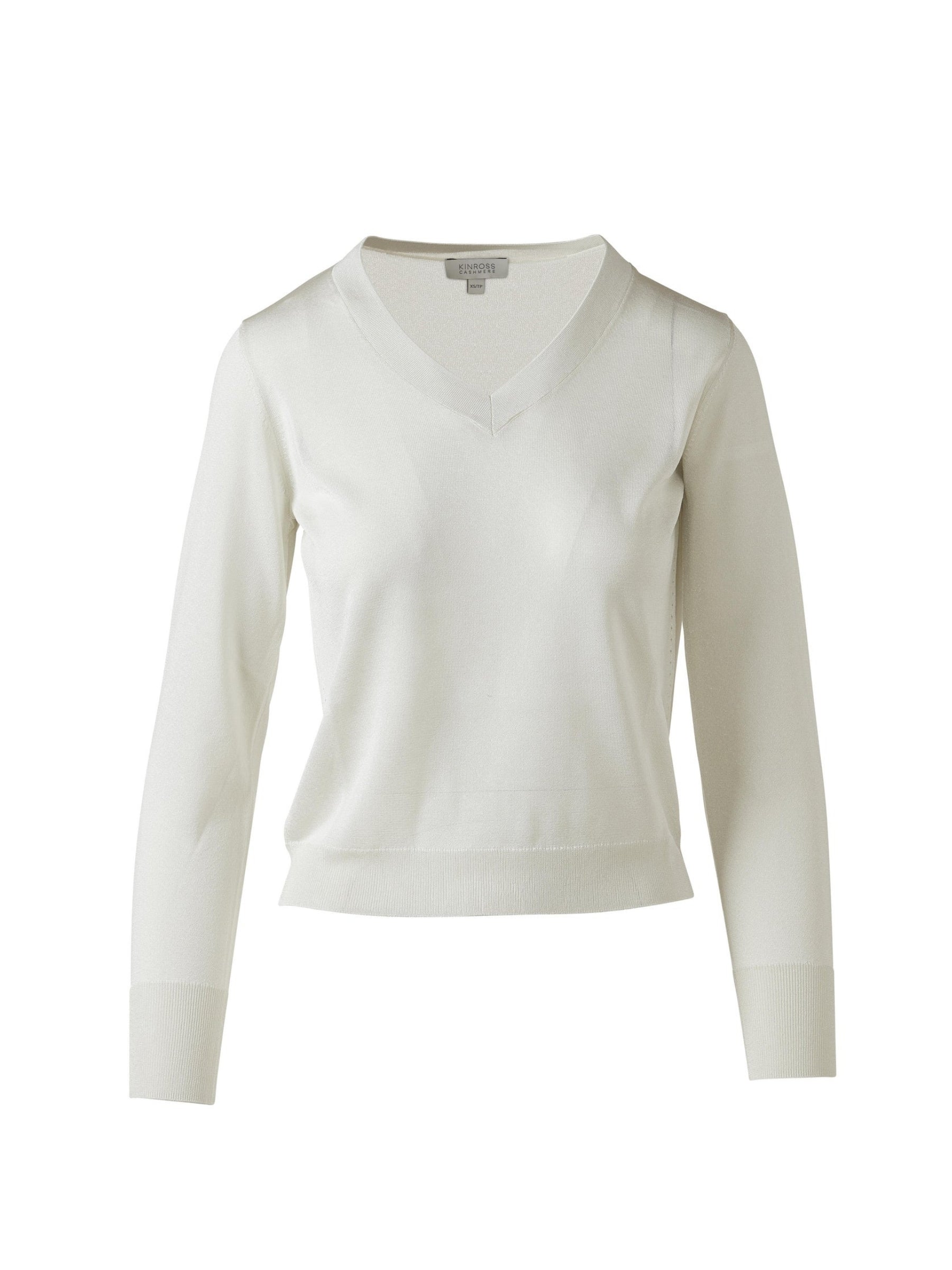 Shimmer Vee Sweater - Oyster