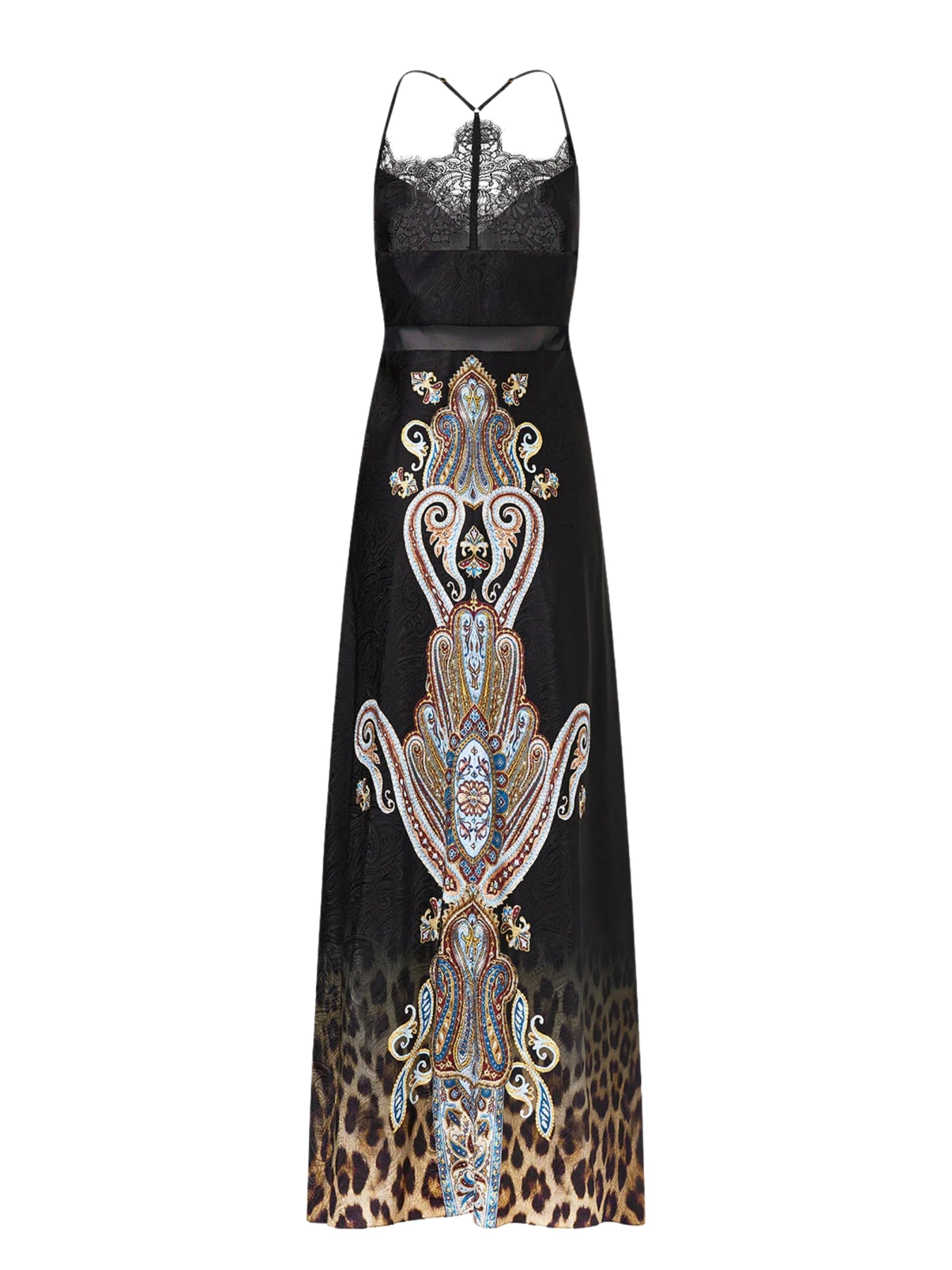 Lace Splice Bias Long Dress - Istambul Animalia