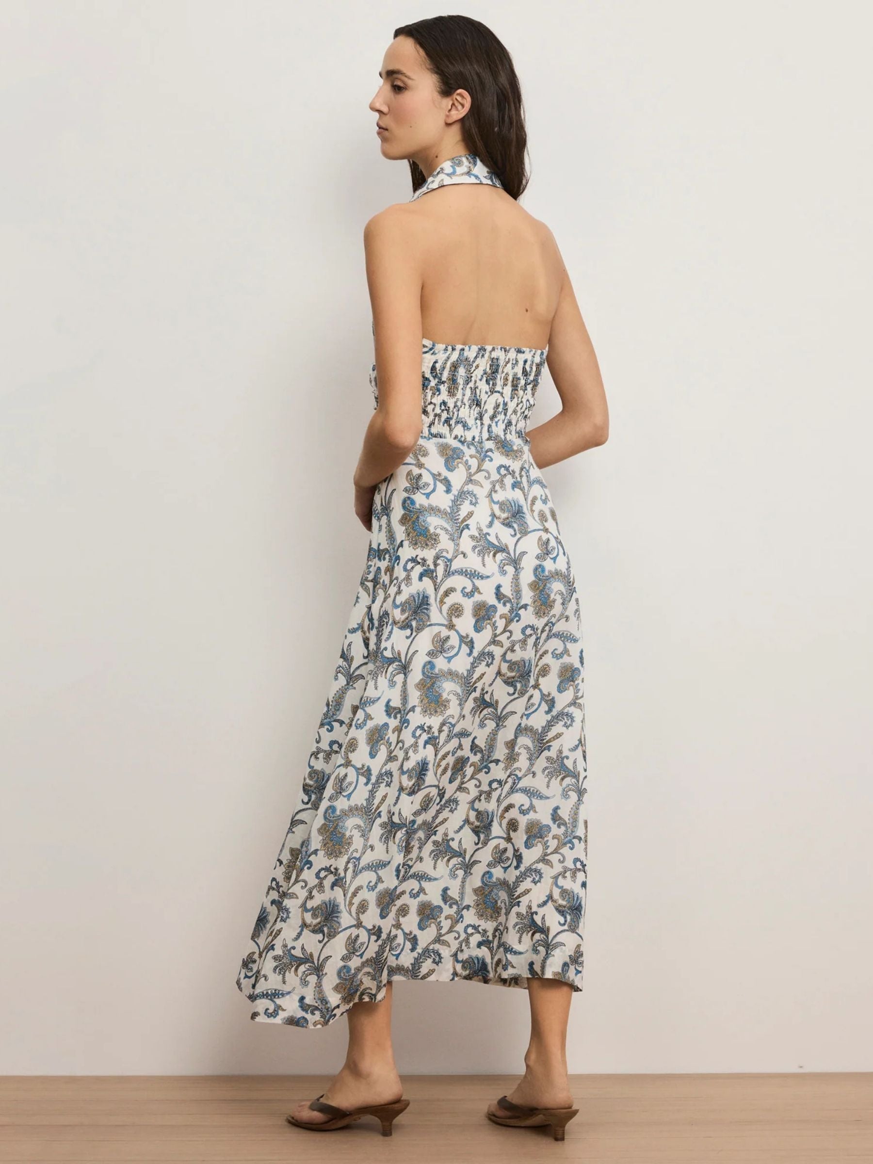 Mackey Dress w/ Smocking - Dove