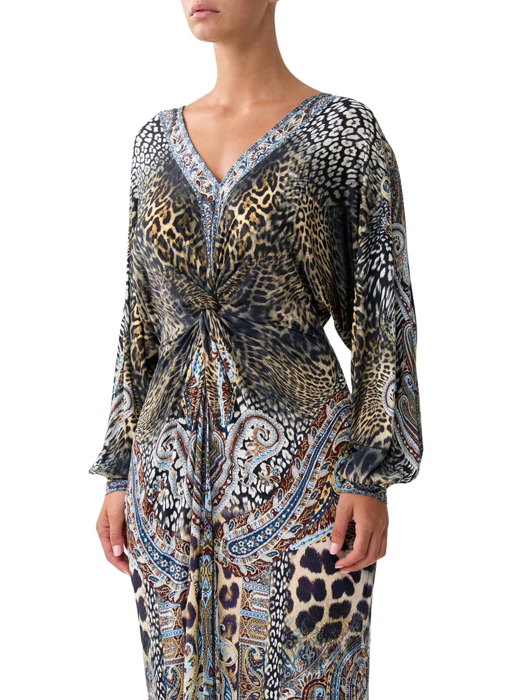 Twist Front Dress - Istambul Animalia