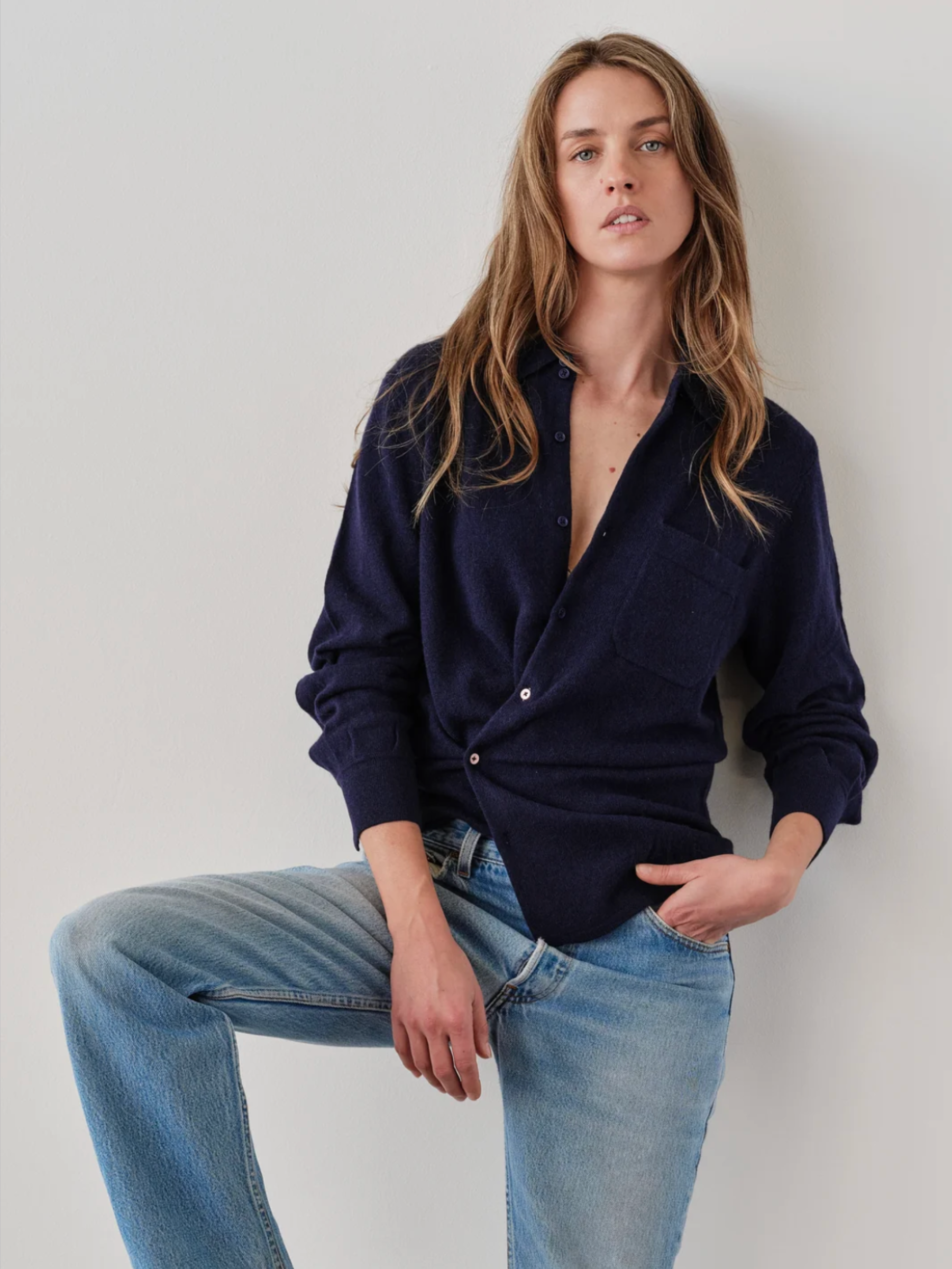 The Men's Shirt Sweater - Navy