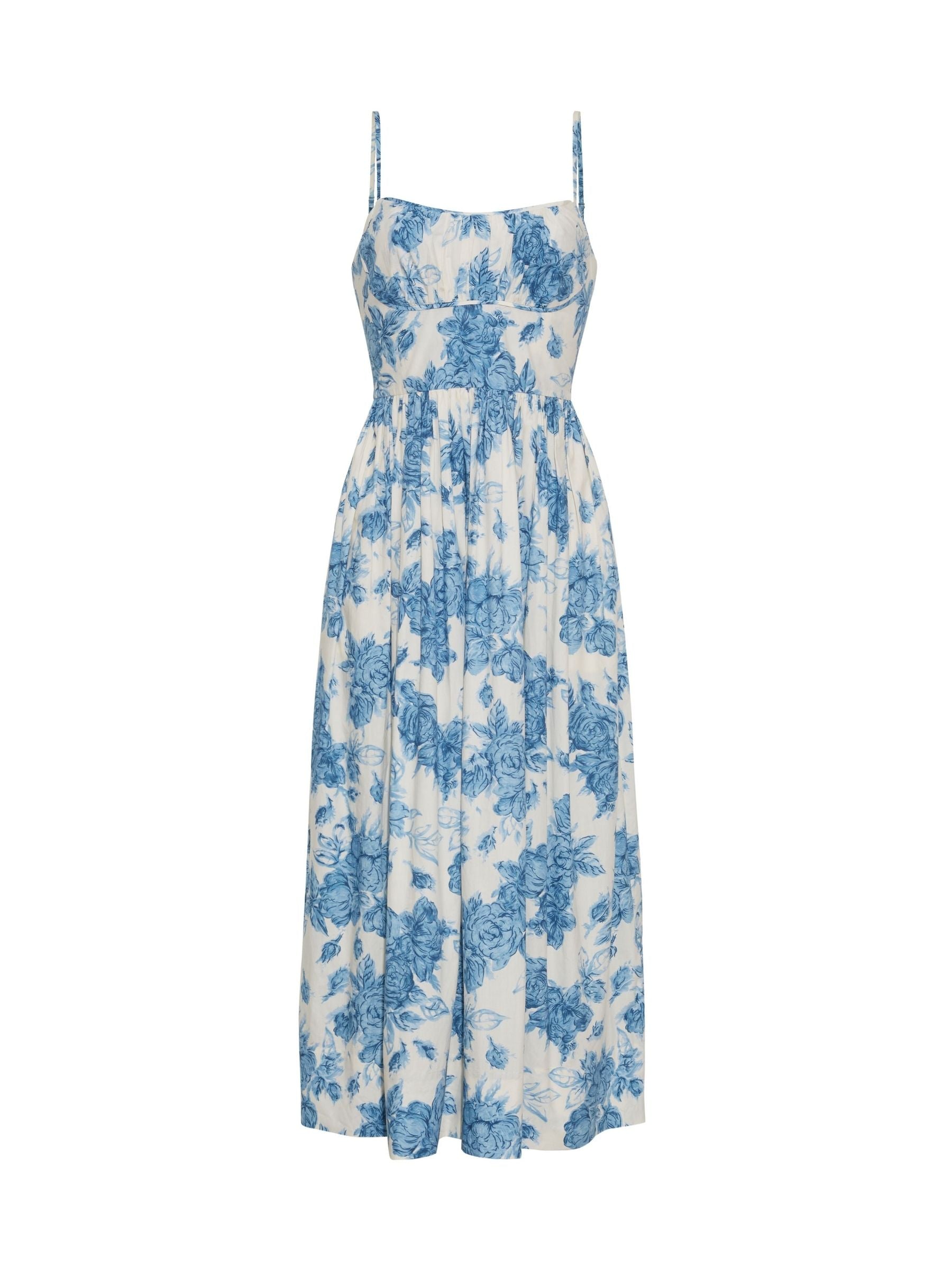 Alba Midi Dress - Blue Floral