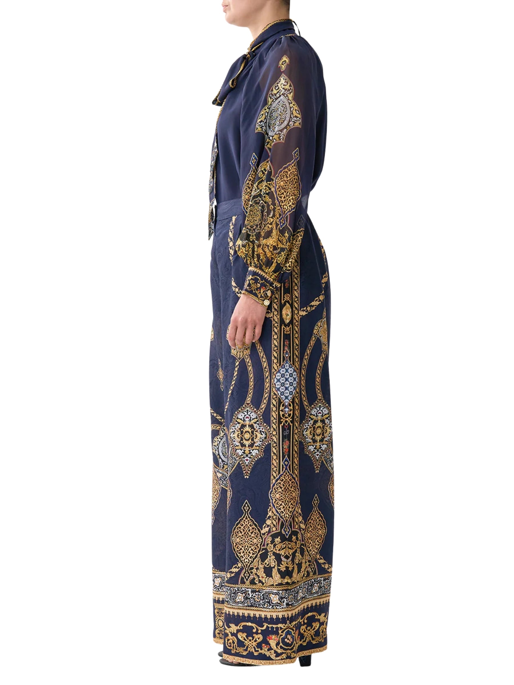 Detachable Pussy Bow Raglan Blouse - The Imperial Gate