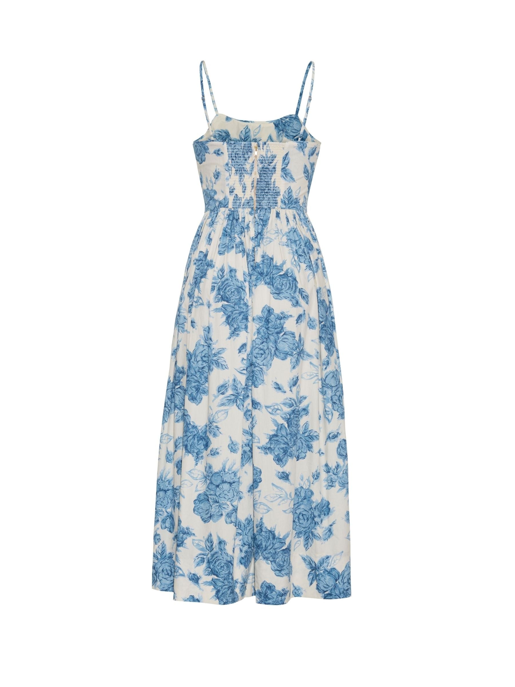 Alba Midi Dress - Blue Floral