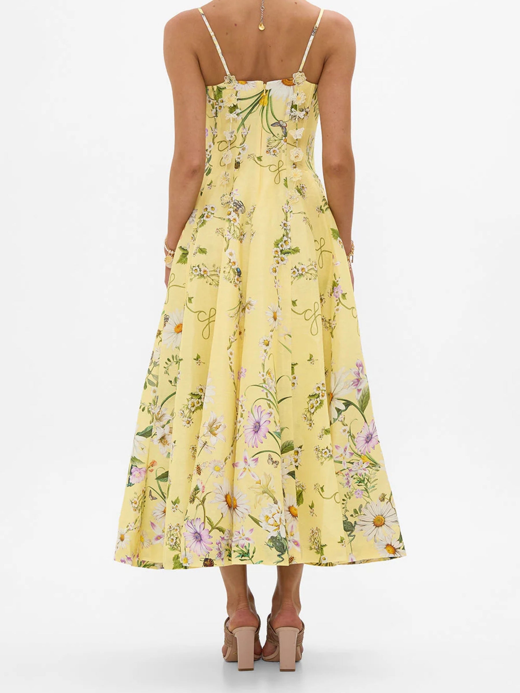 Corset Dress with Long Flared Skirt - Daisy Chain