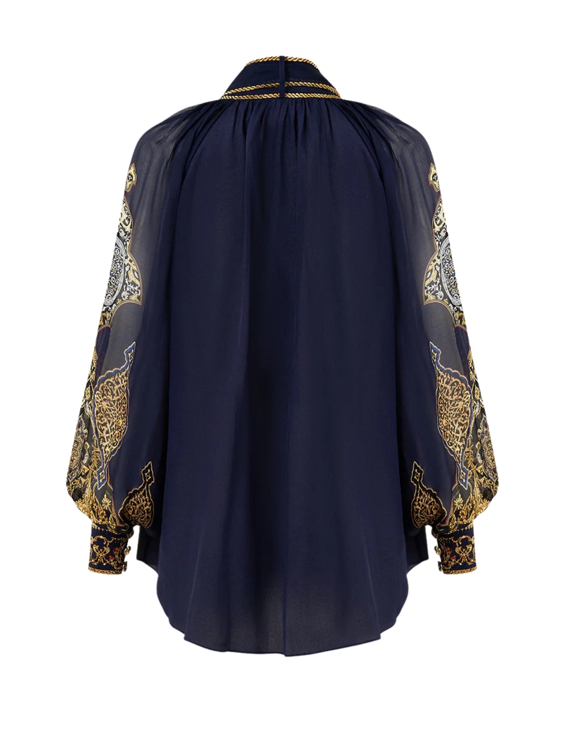 Detachable Pussy Bow Raglan Blouse - The Imperial Gate