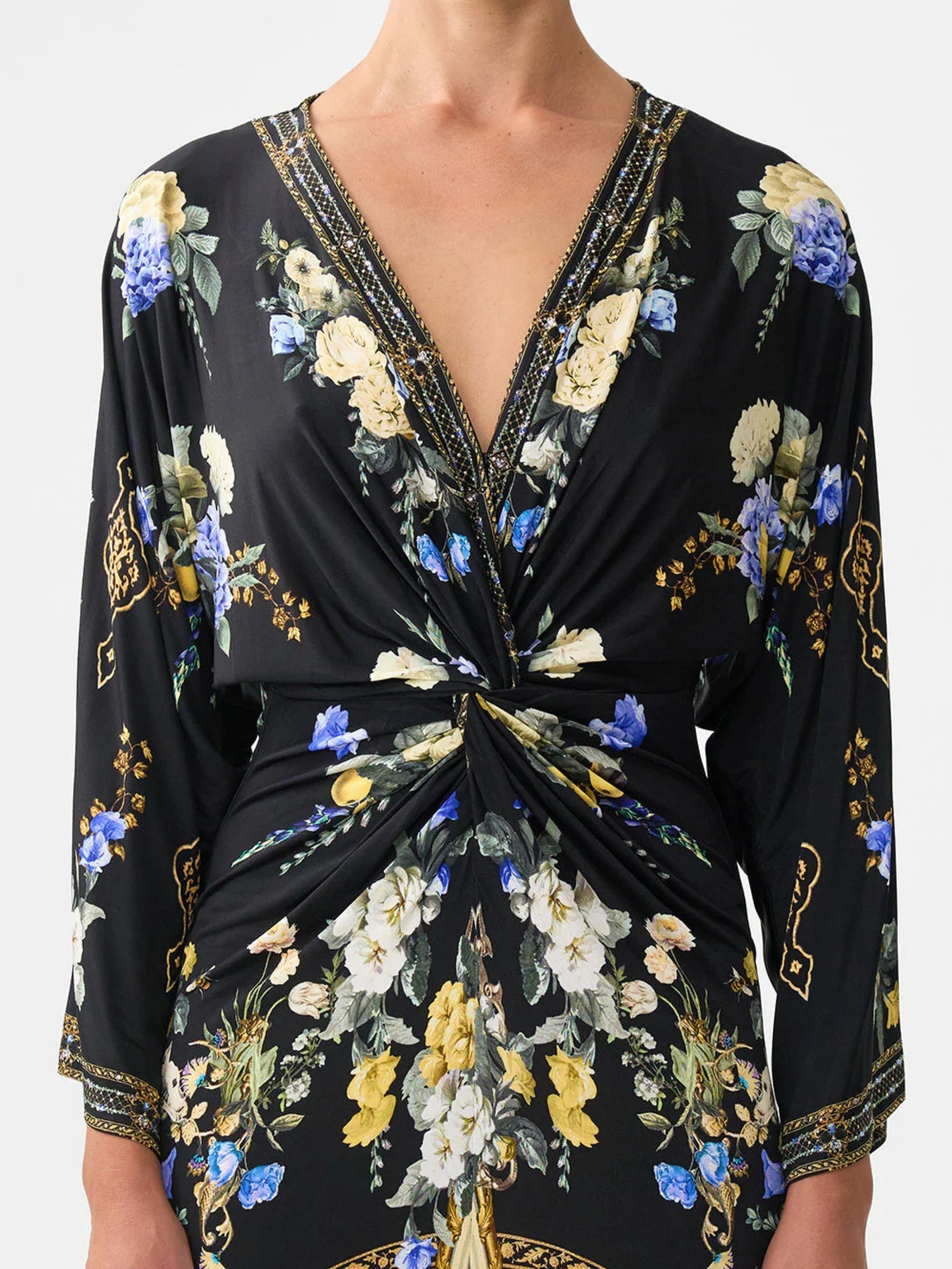 Long Split Front Twist Dress - Ottoman Elegance