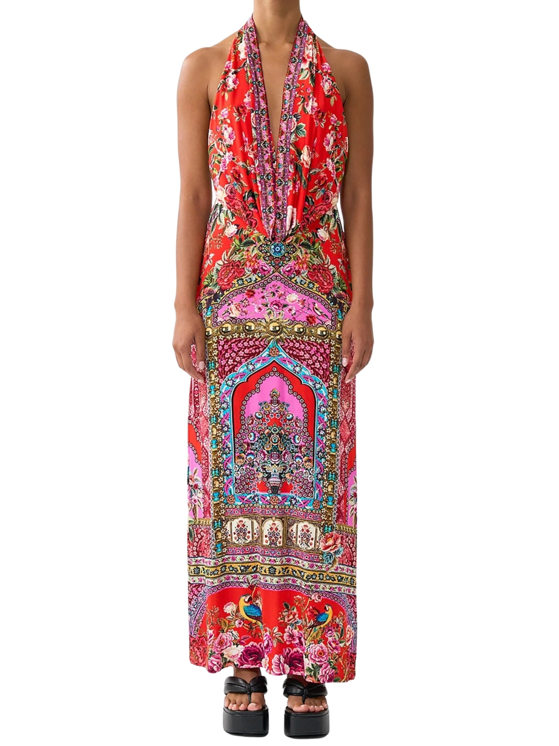 extra long black maxi dress Black Extra Long Gown – Blazer Style Maxi Dress with Statement Jewelle