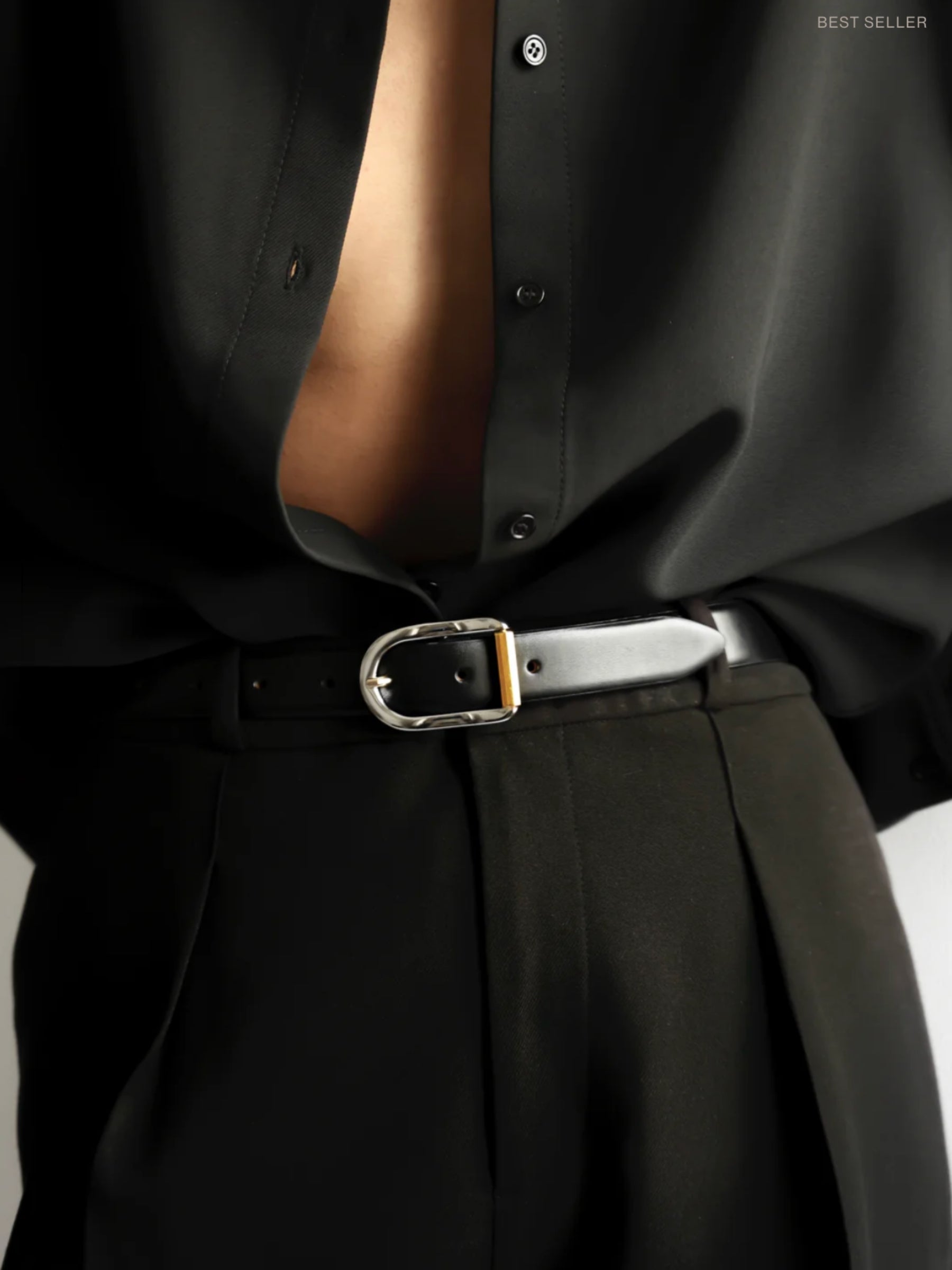 Mija Mixed Metal Belt - Black