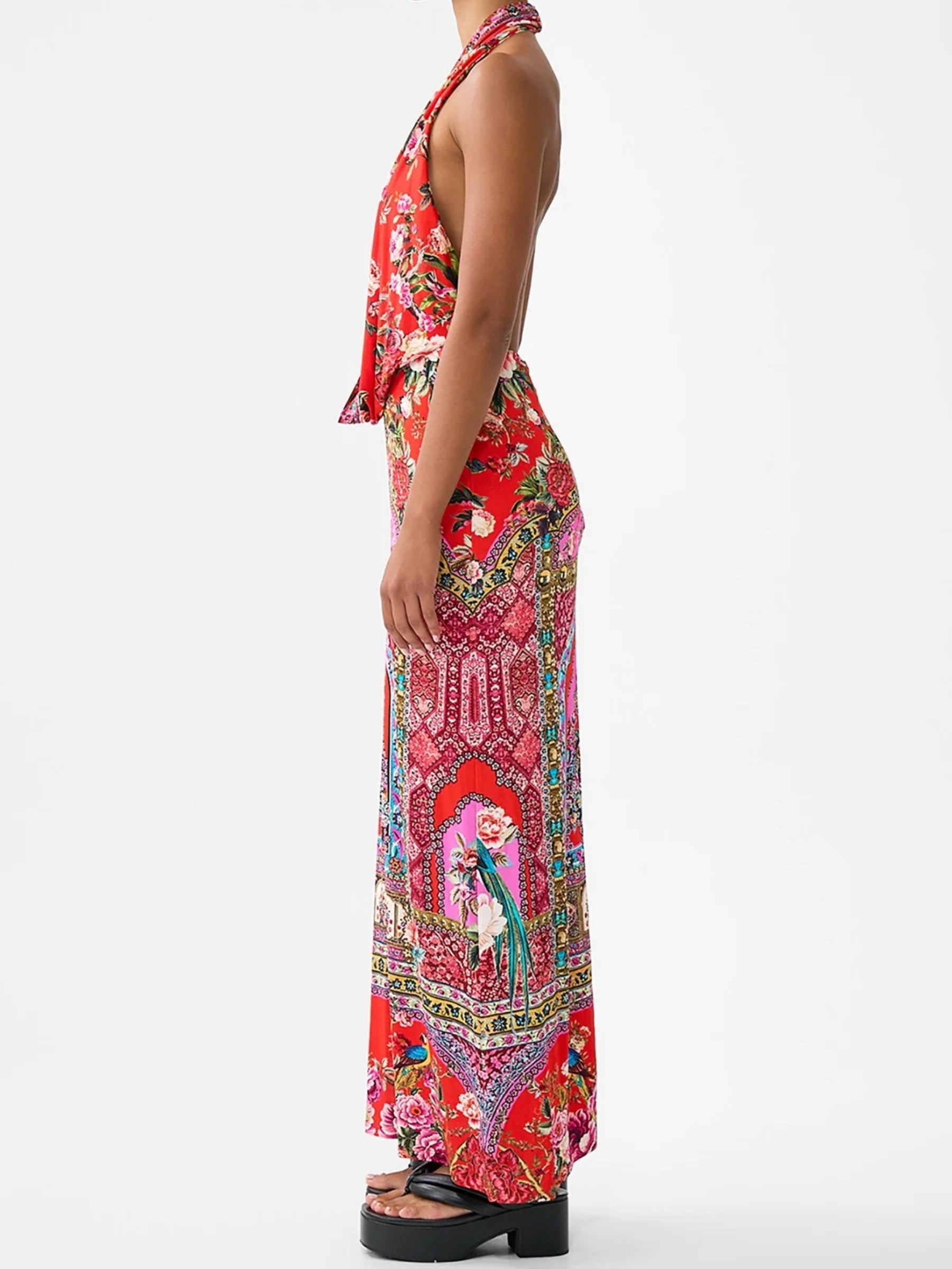 Deep Cowl Plunge Dress - Heirloom Empire