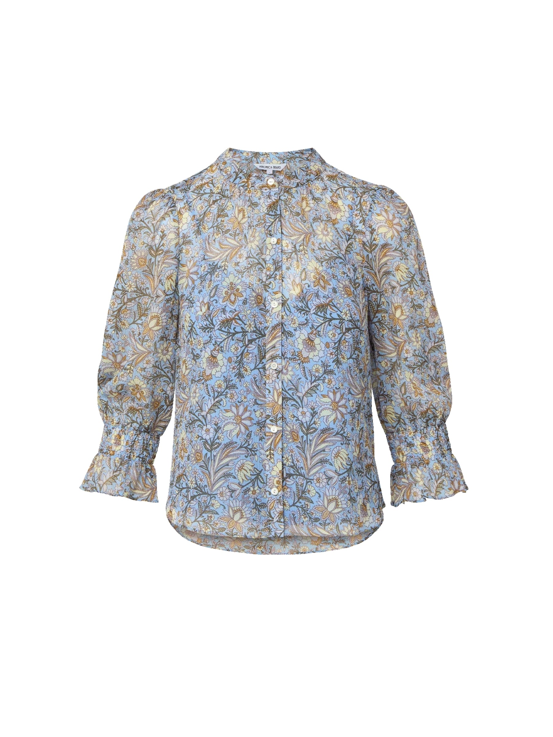 3/4 Sleeve Ashlynn Blouse - Blue Jay by Veronica Beard — view 5