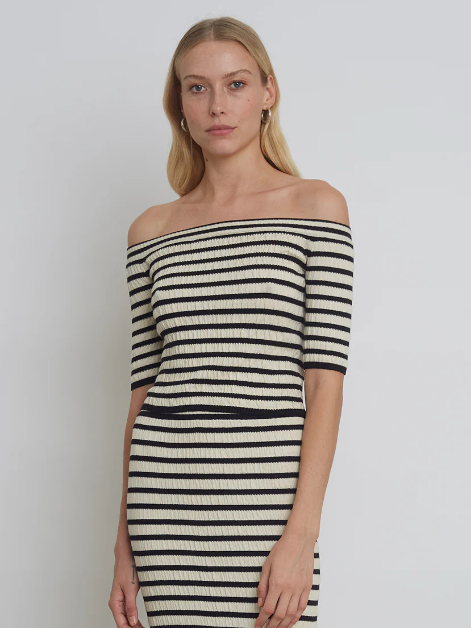 Helene Stripe Sweater - Ivory/Black