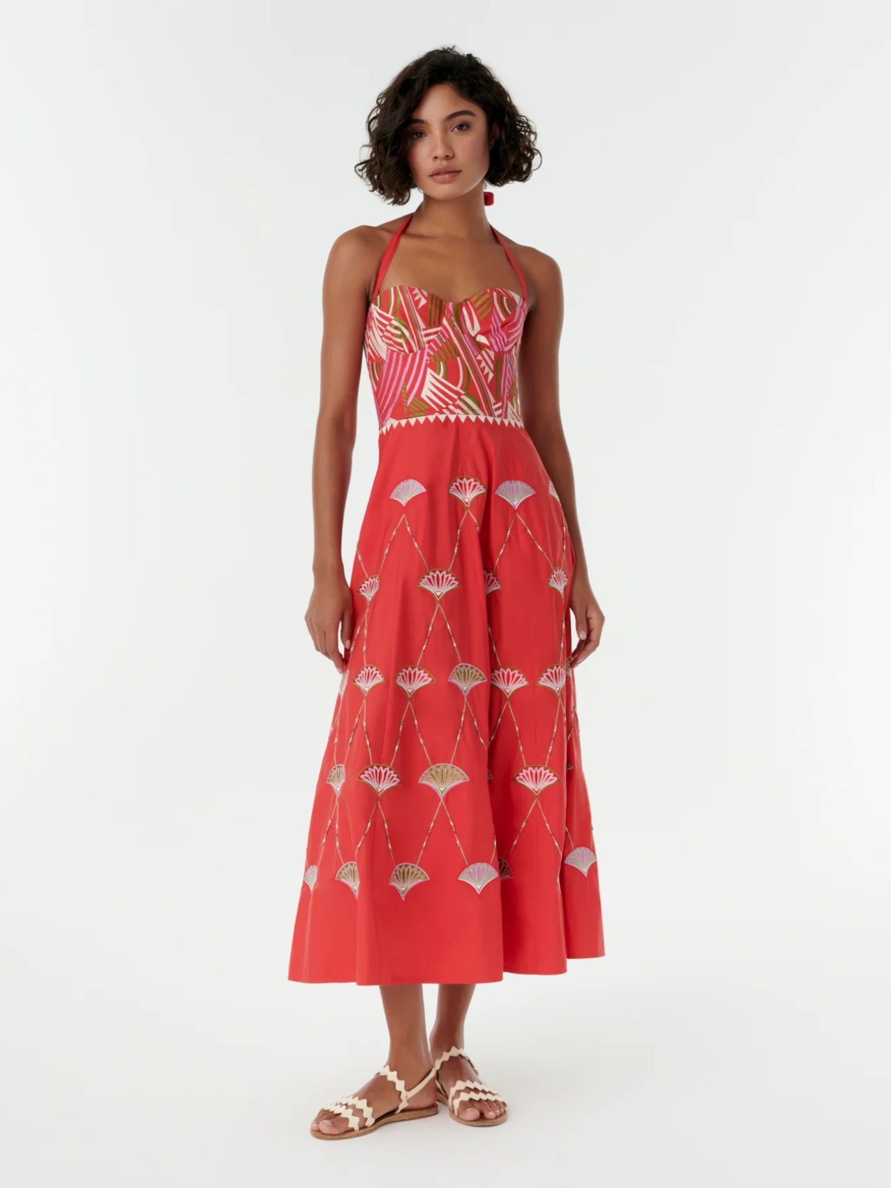 Lotty Japanese Peacock Maxi - Red
