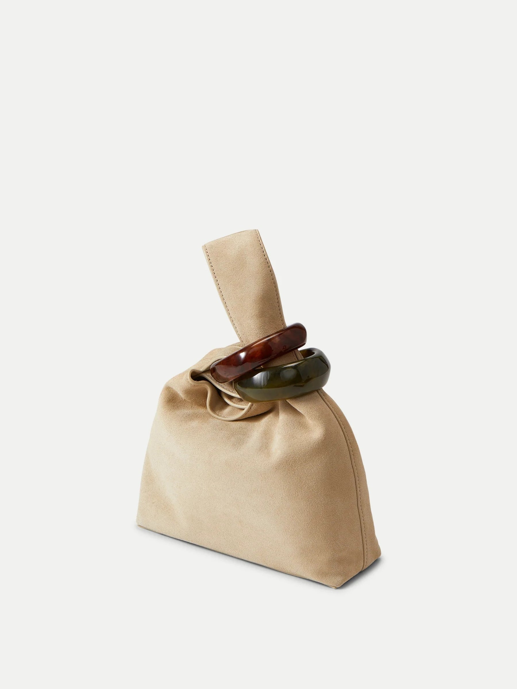 Suede Swing Bag - Stone by Veronica Beard — view 6
