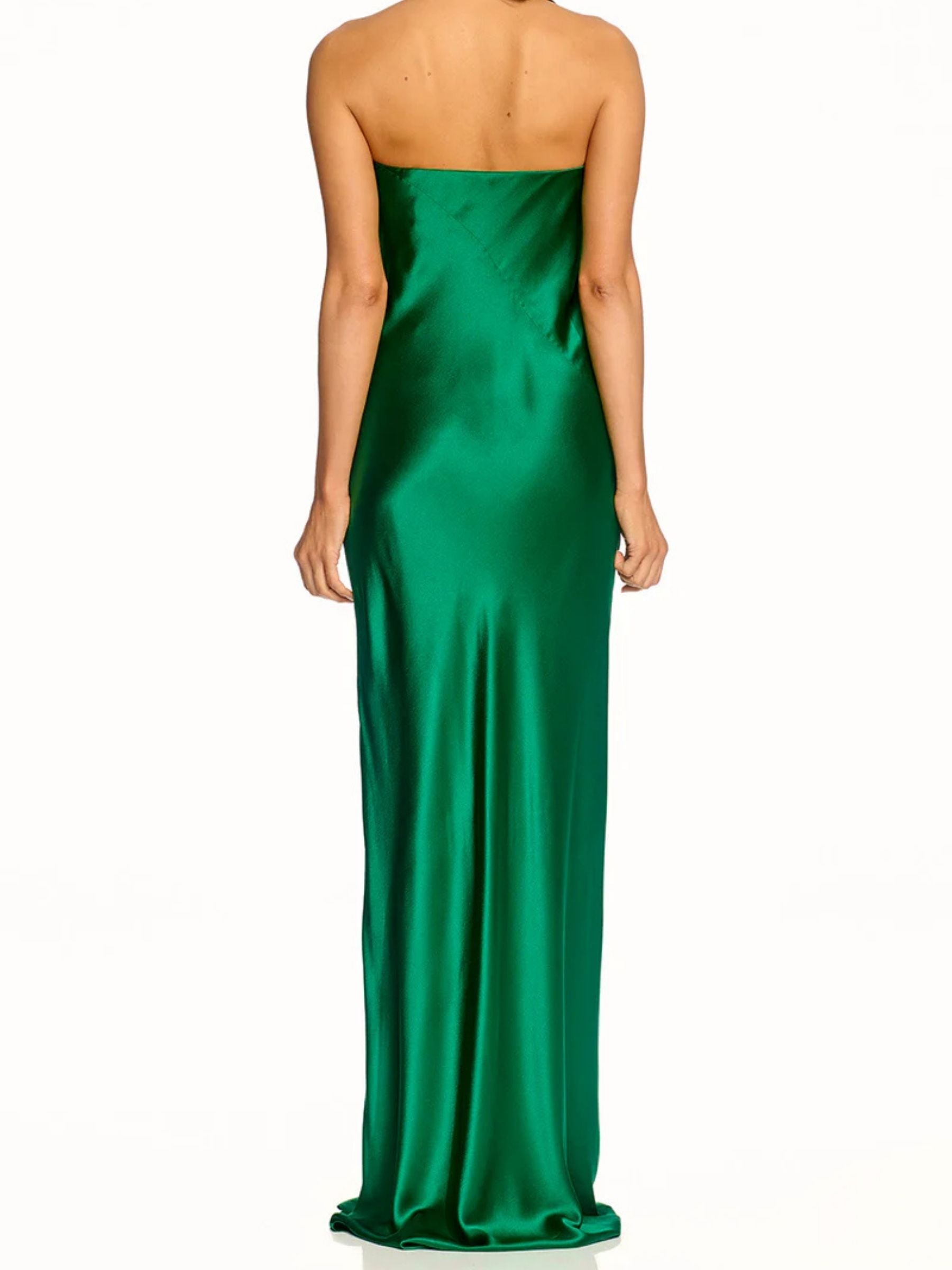 Draped Strapless Gown - Verdant