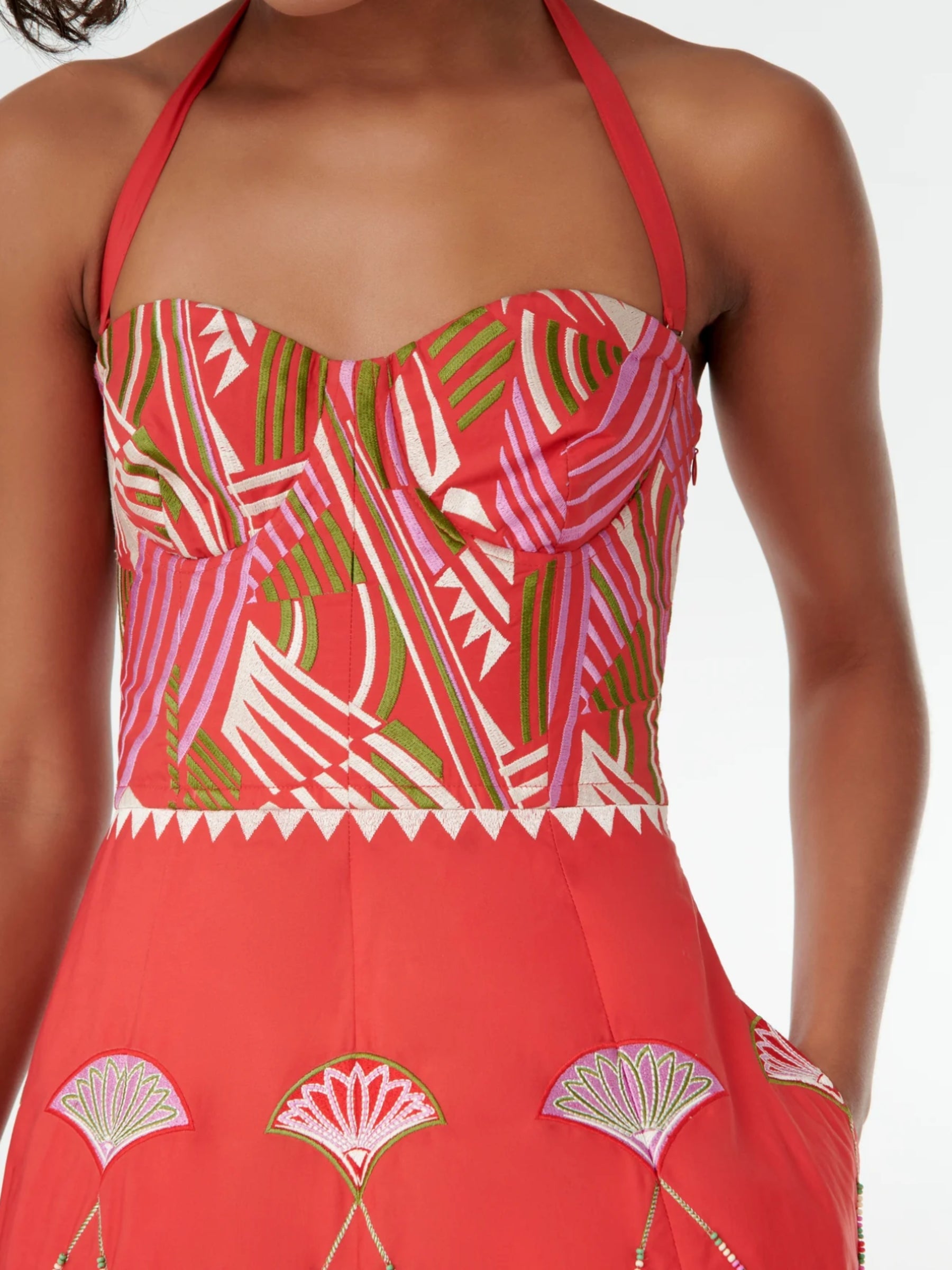 Lotty Japanese Peacock Maxi - Red