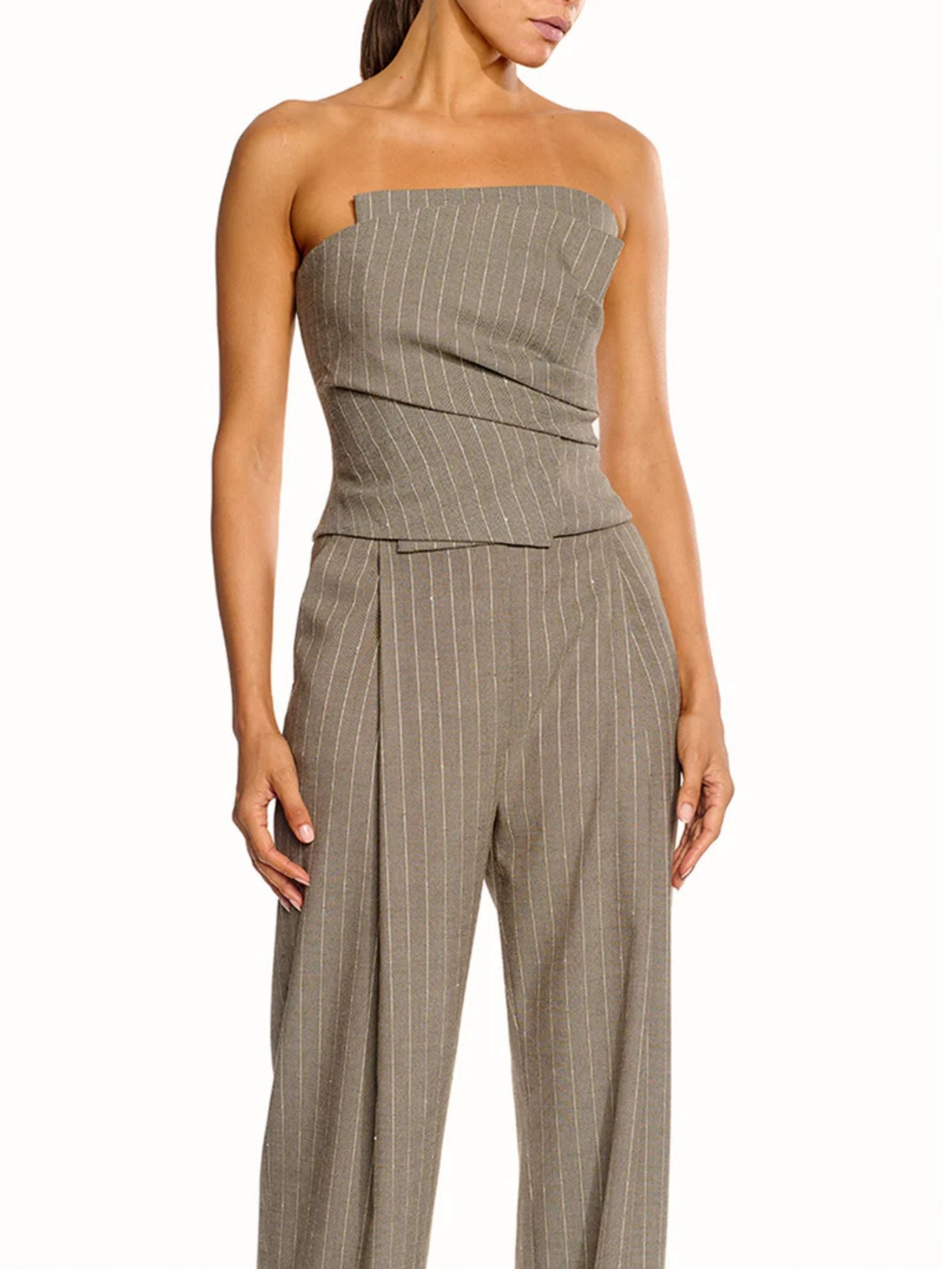 Wrap Bustier - Pinstripe