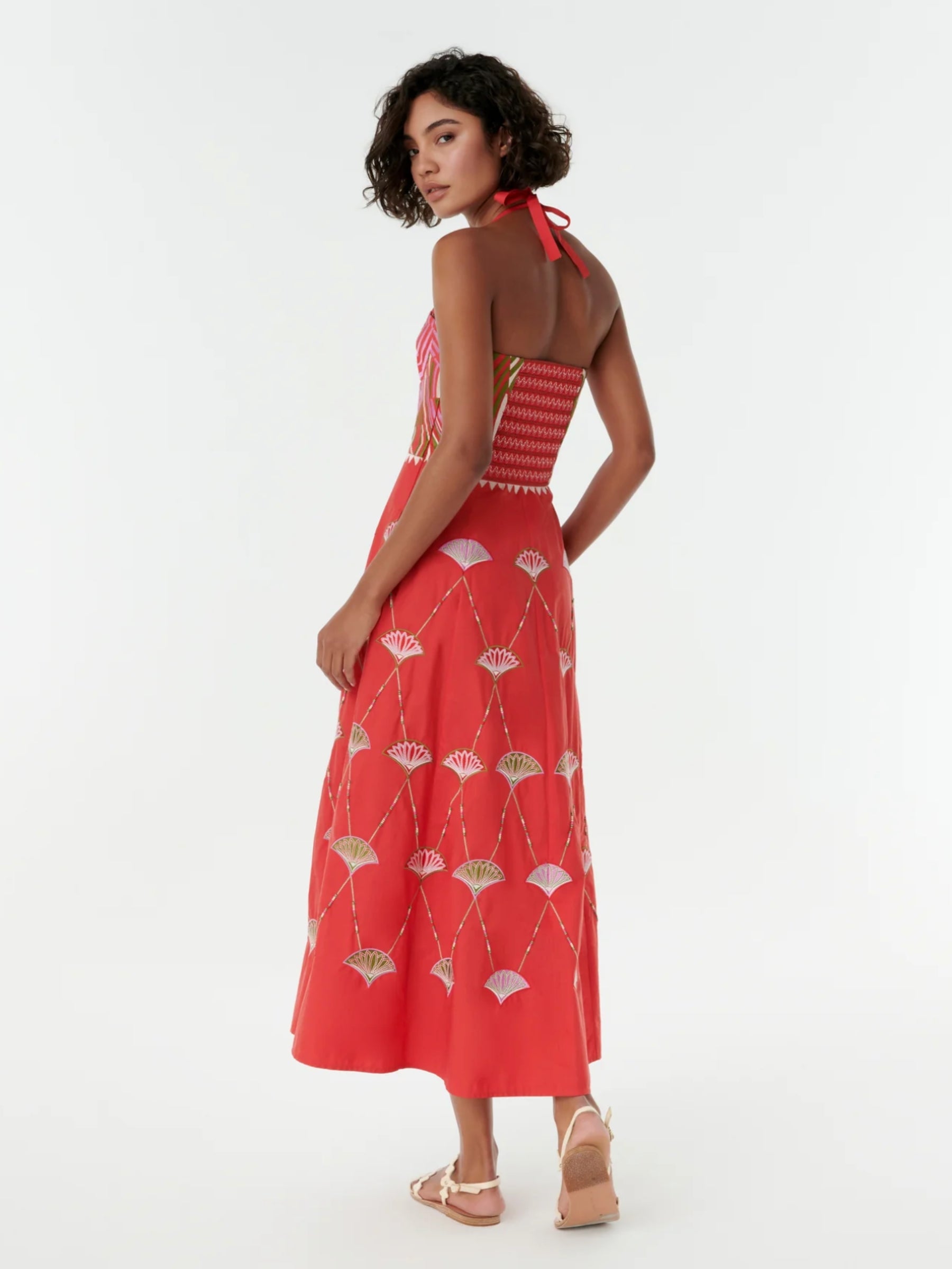 Lotty Japanese Peacock Maxi - Red
