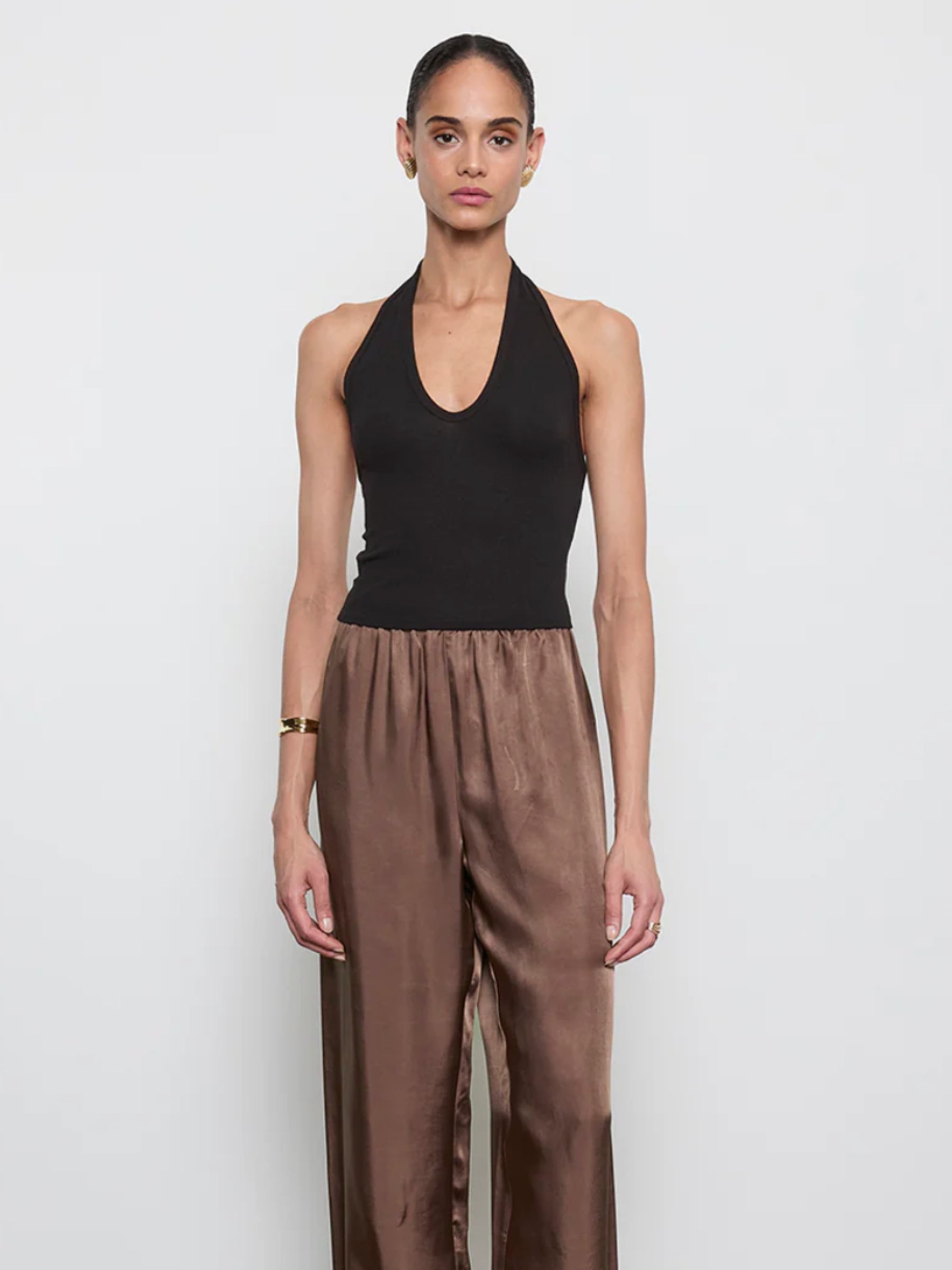 Silk Rib U Halter - Black