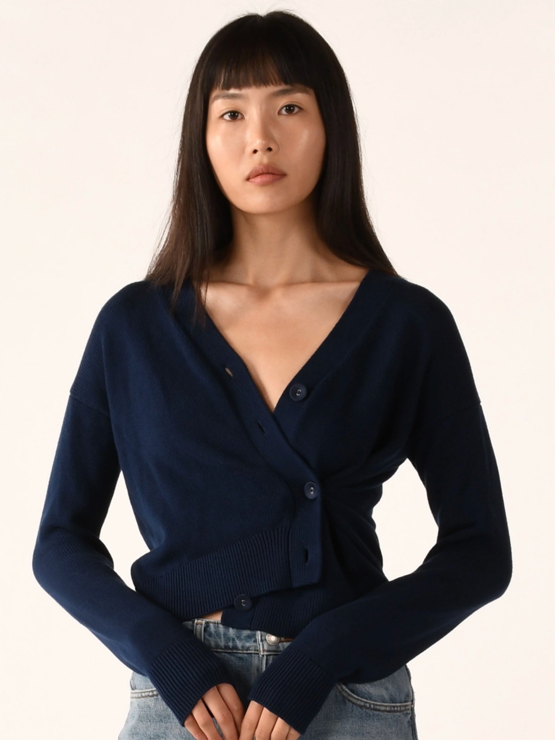 The Wrap Cardigan - Navy