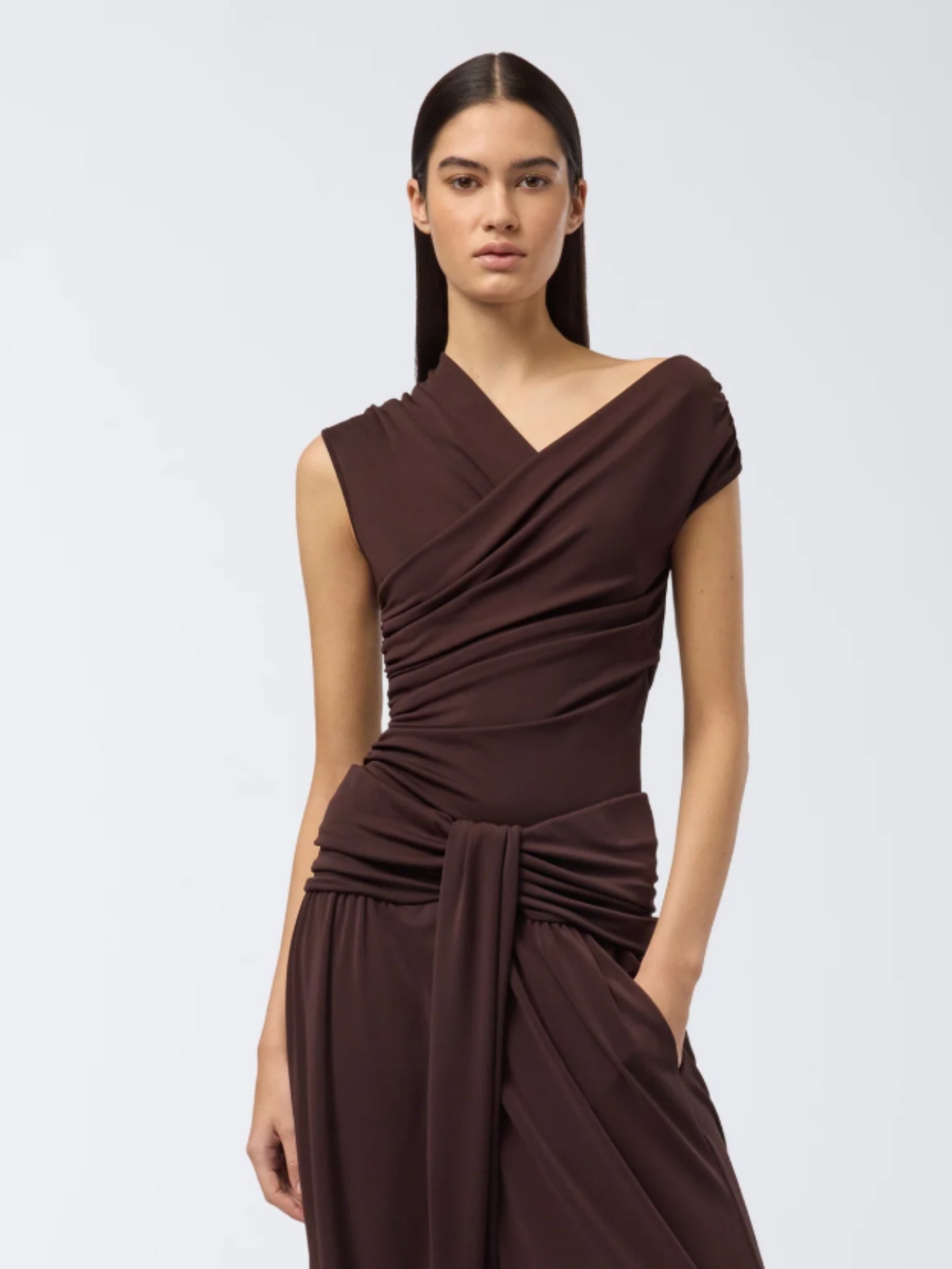 Trixie Sleeveless Top - Dark Brown