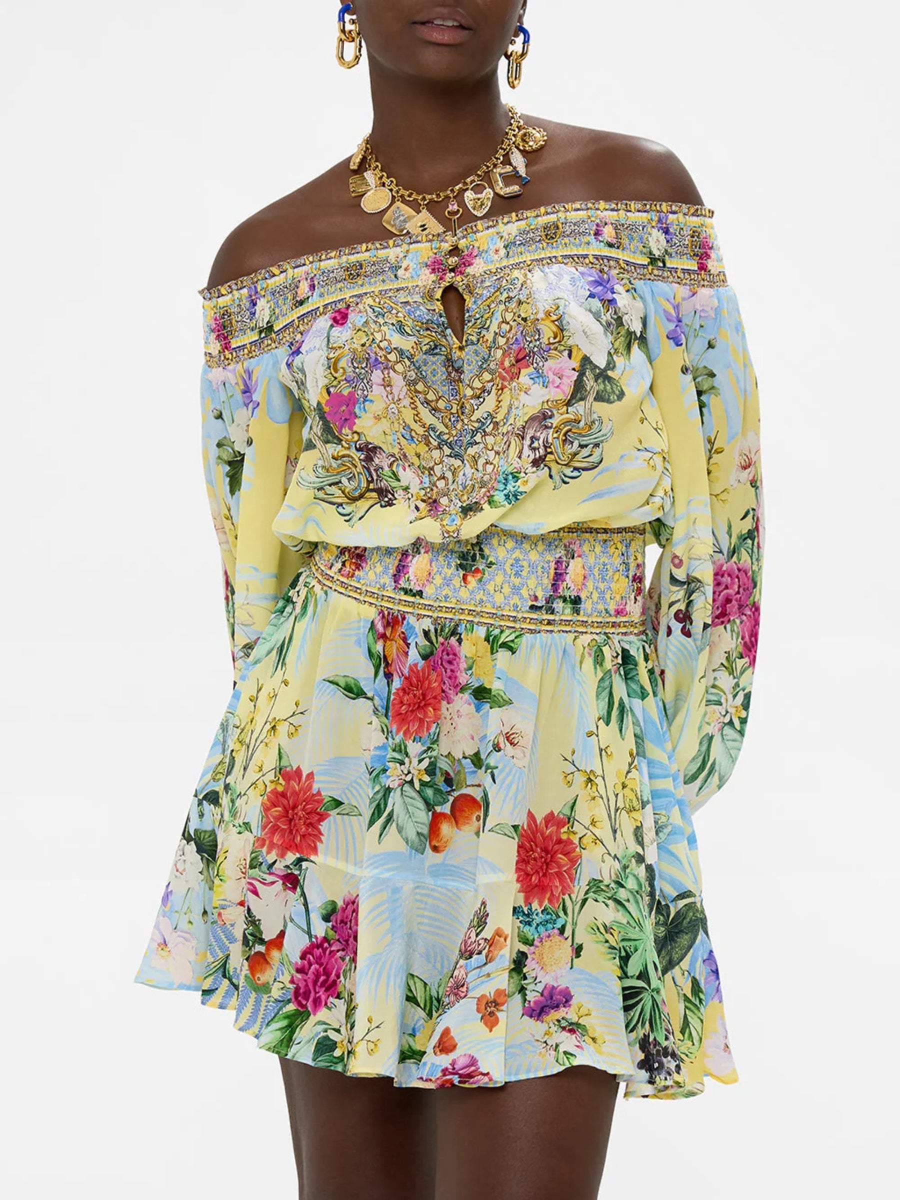 Camilla-Off -the -Shoulder -Short -Dress - -Flor -Fantastica