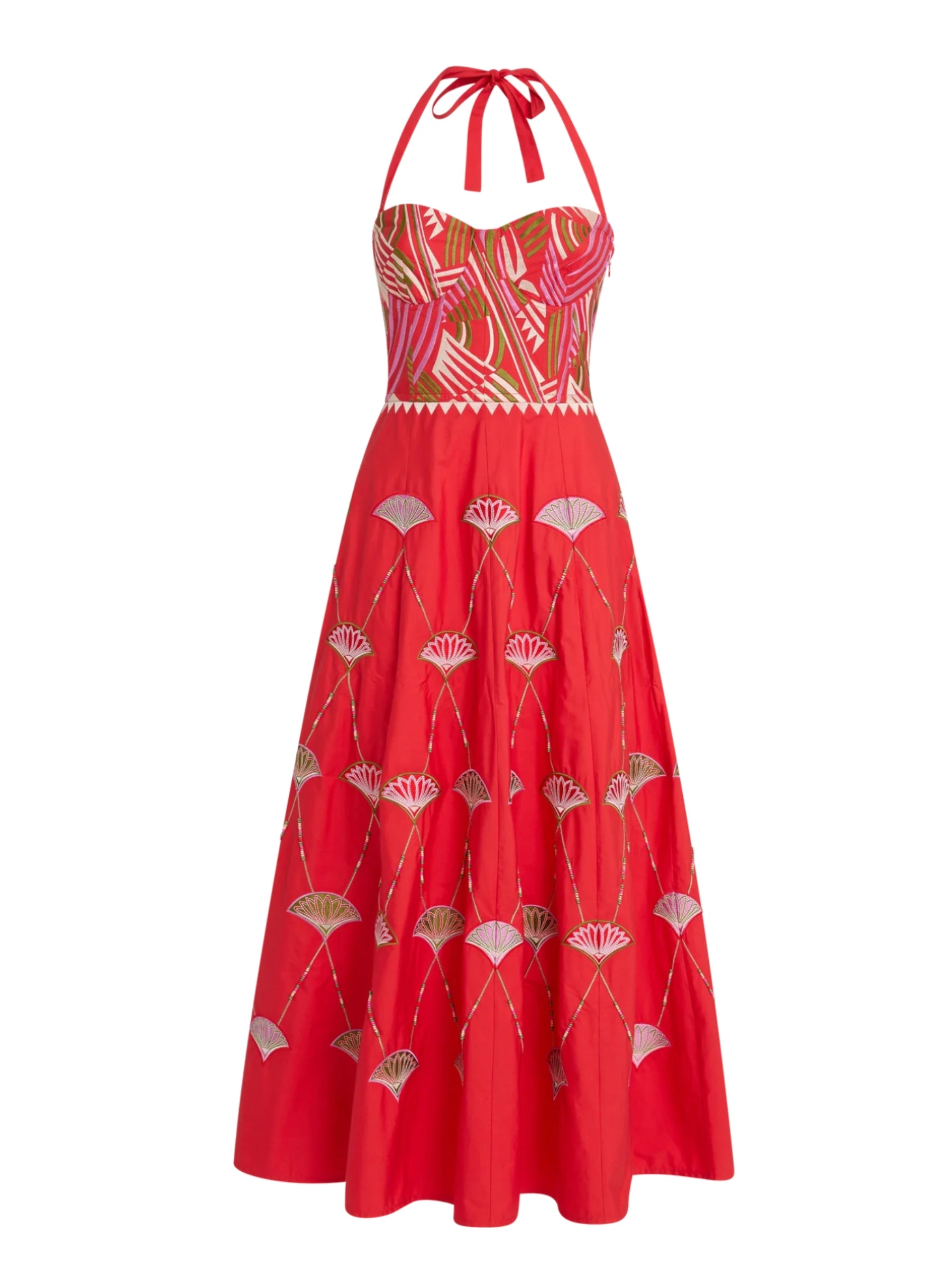 Lotty Japanese Peacock Maxi - Red