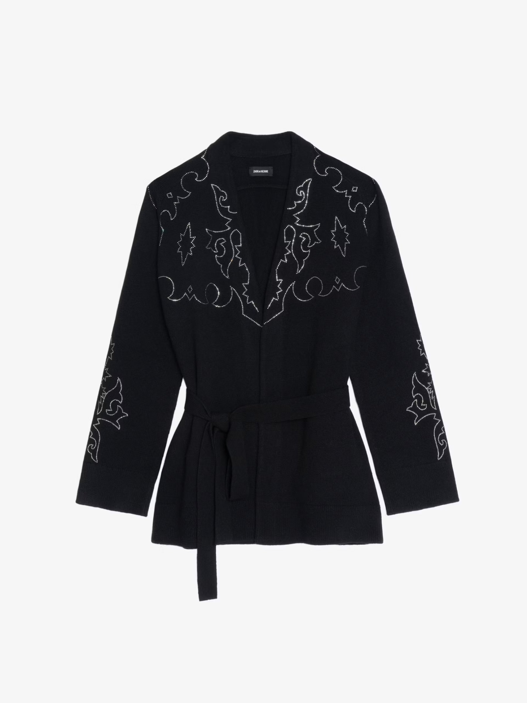 Salomy WS West Straus Belted Cardigan - Black