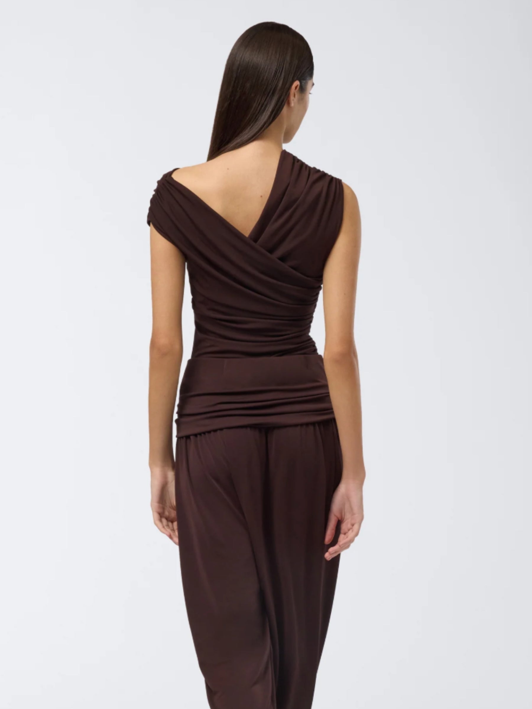 Trixie Sleeveless Top - Dark Brown