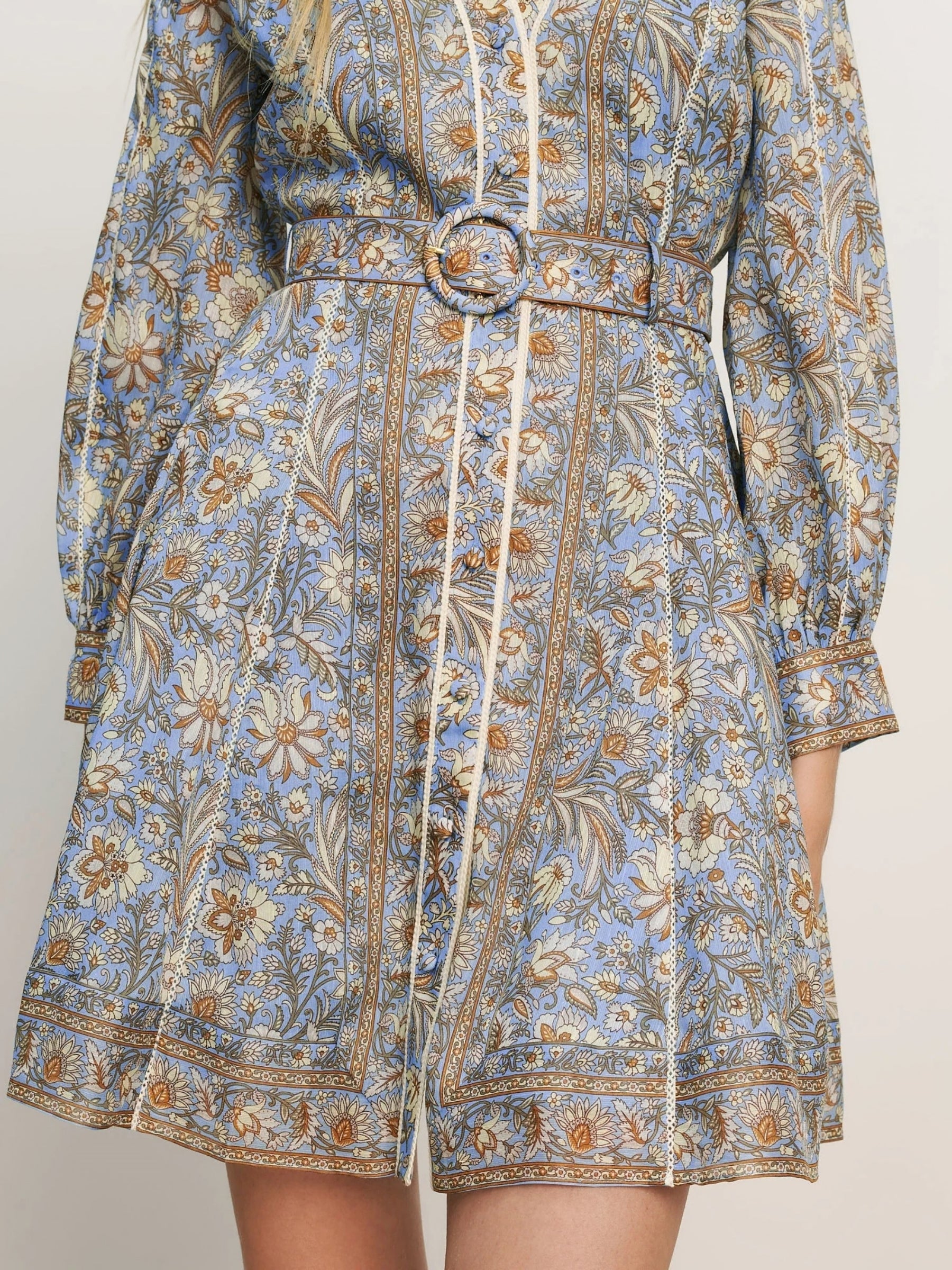 V Neck Kumar Dress - Blue Jay Multi by Veronica Beard — view 5